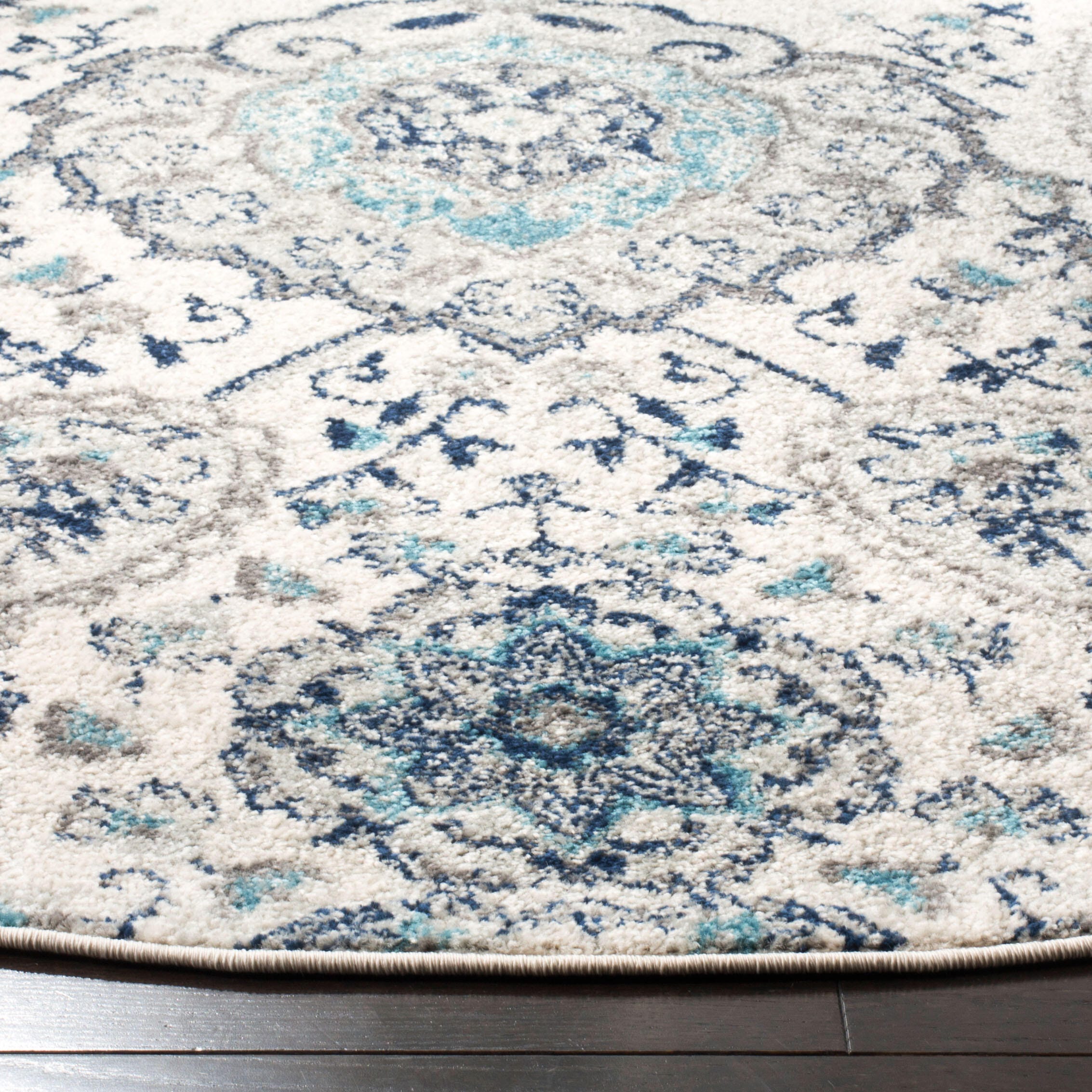 Safavieh Madison 8' x 8' Round Area Rug, Cream/Light Gray, large