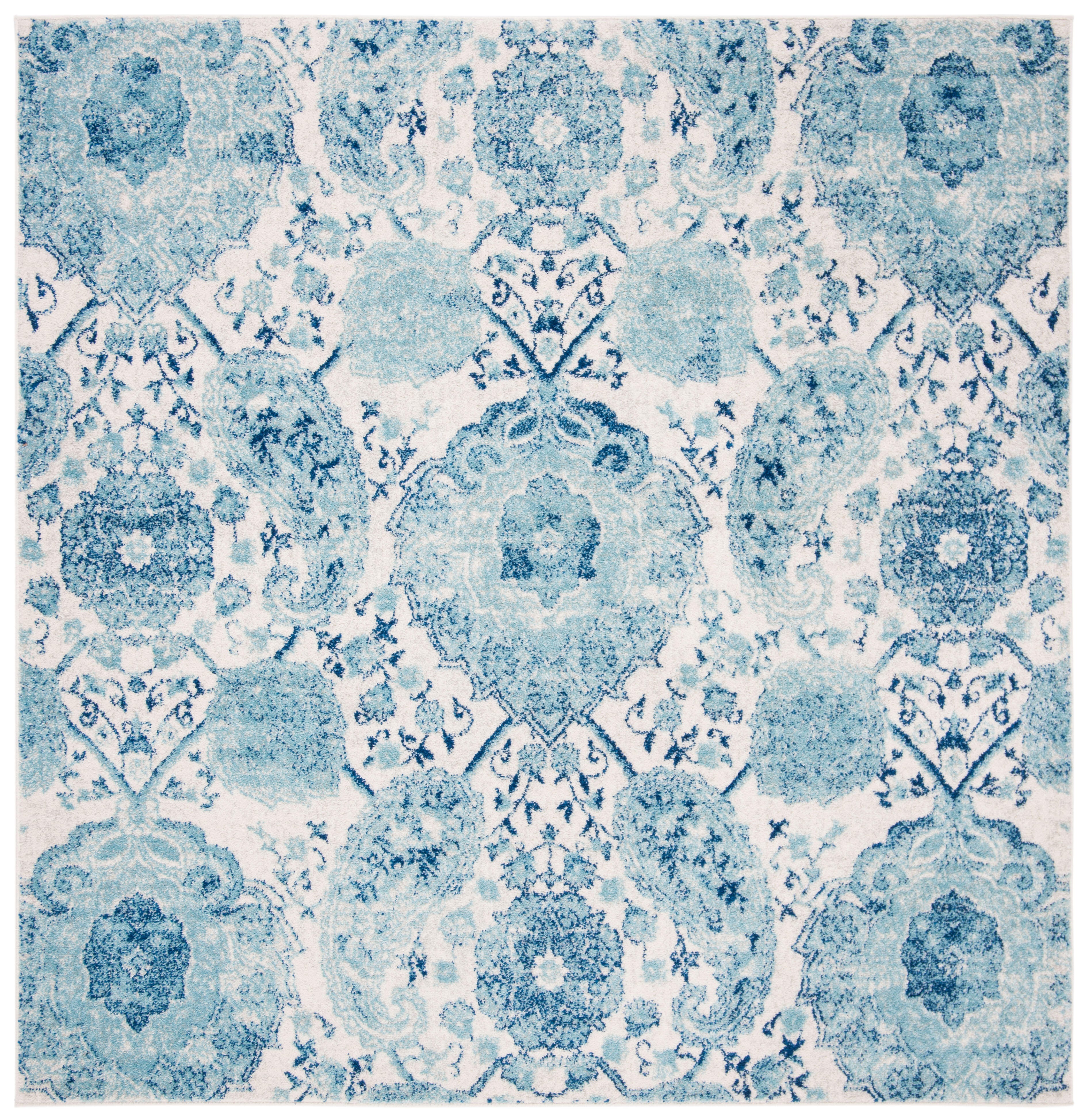 Safavieh Madison 4' x 4' Square Area Rug, Cream/Turquoise, rollover
