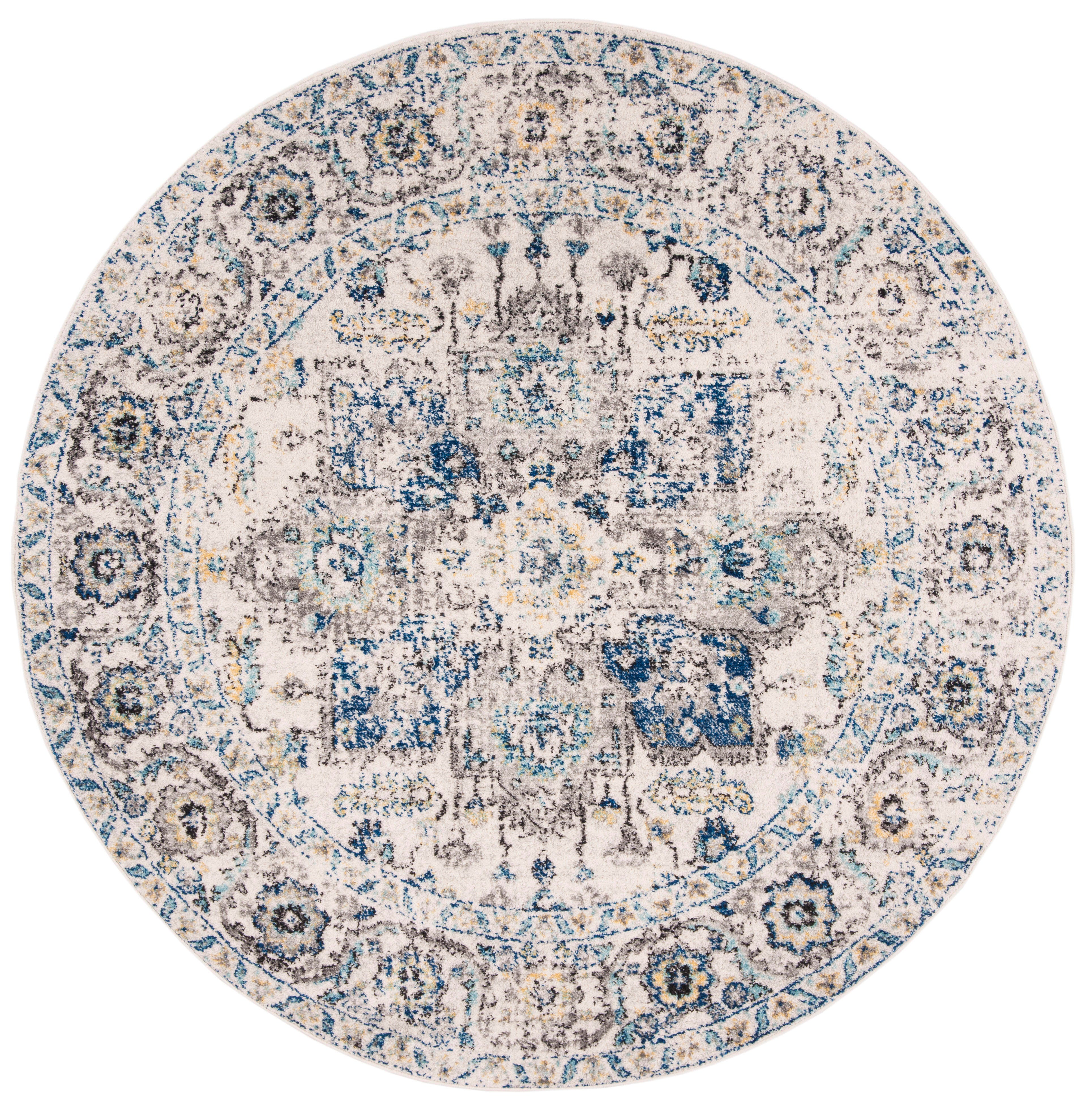 Safavieh Madison 4' x 4' Round Area Rug, Gray/Ivory, large