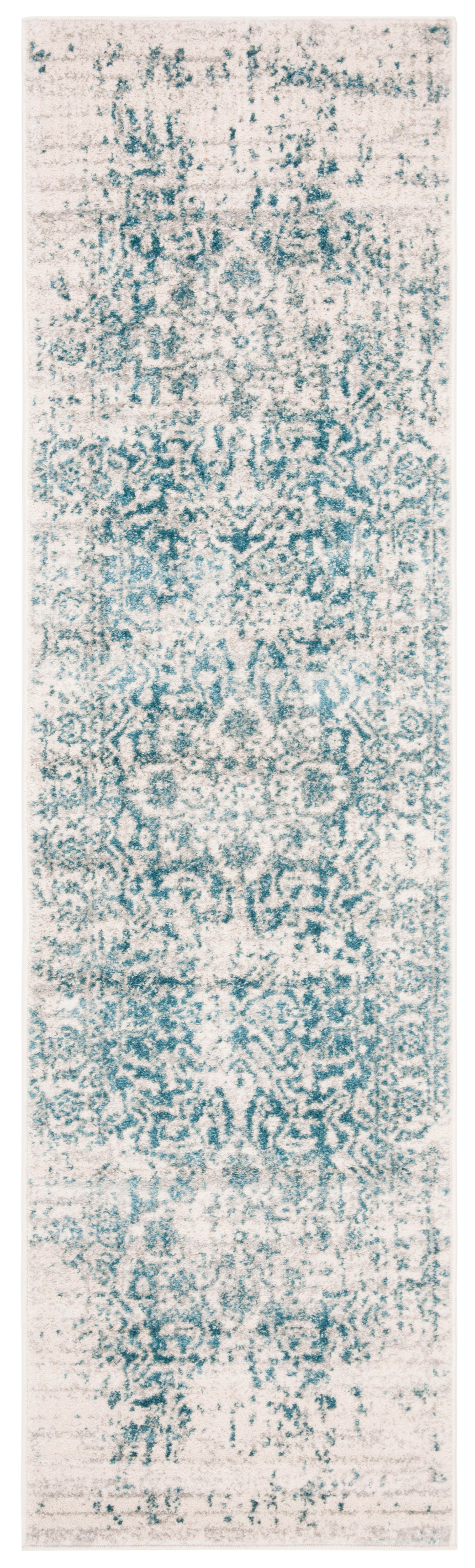 Safavieh Madison 2'-3 x 6' Runner, Teal/Ivory, large