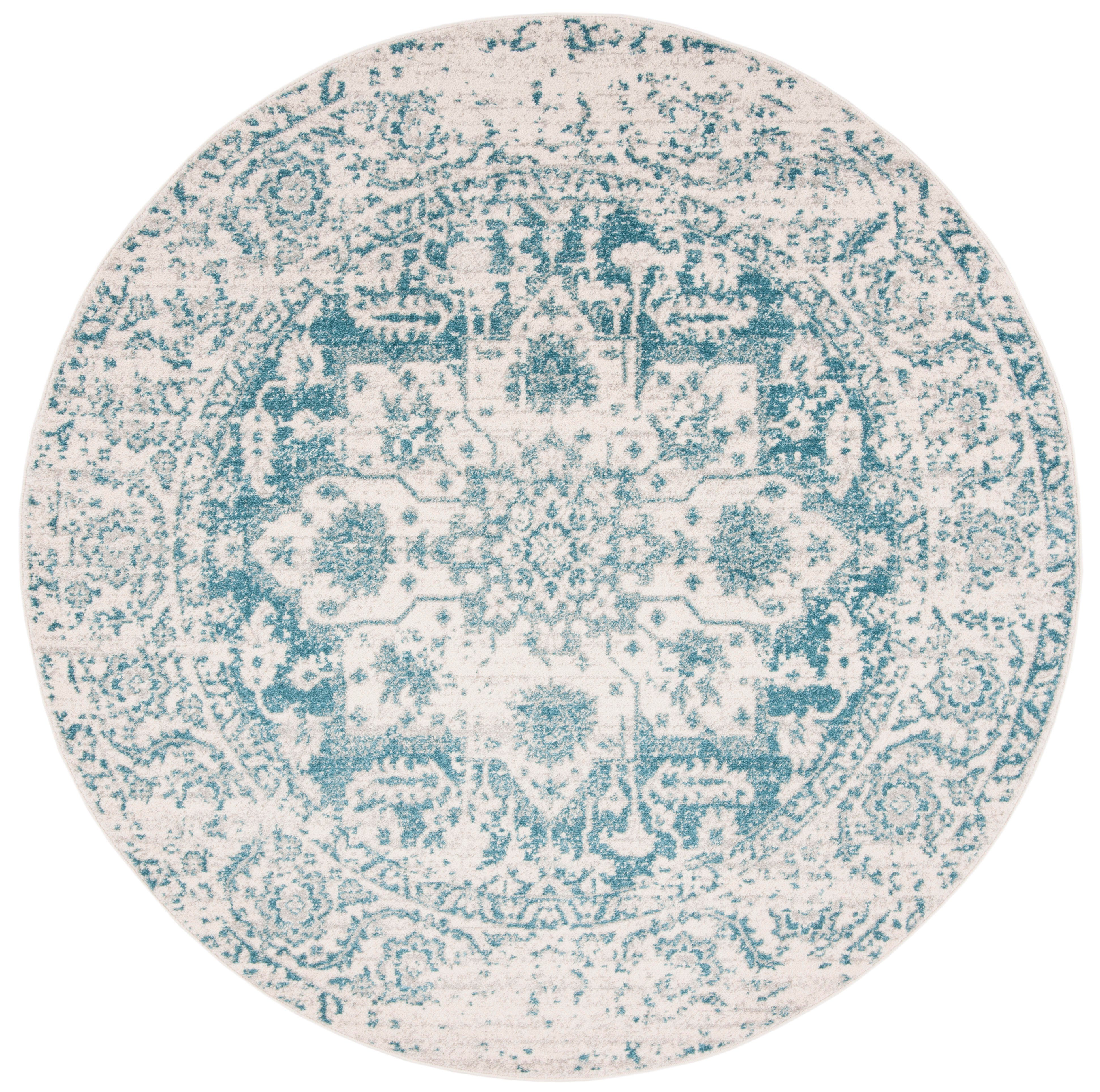 Safavieh Madison 4' x 4' Round Area Rug, Teal/Ivory, rollover