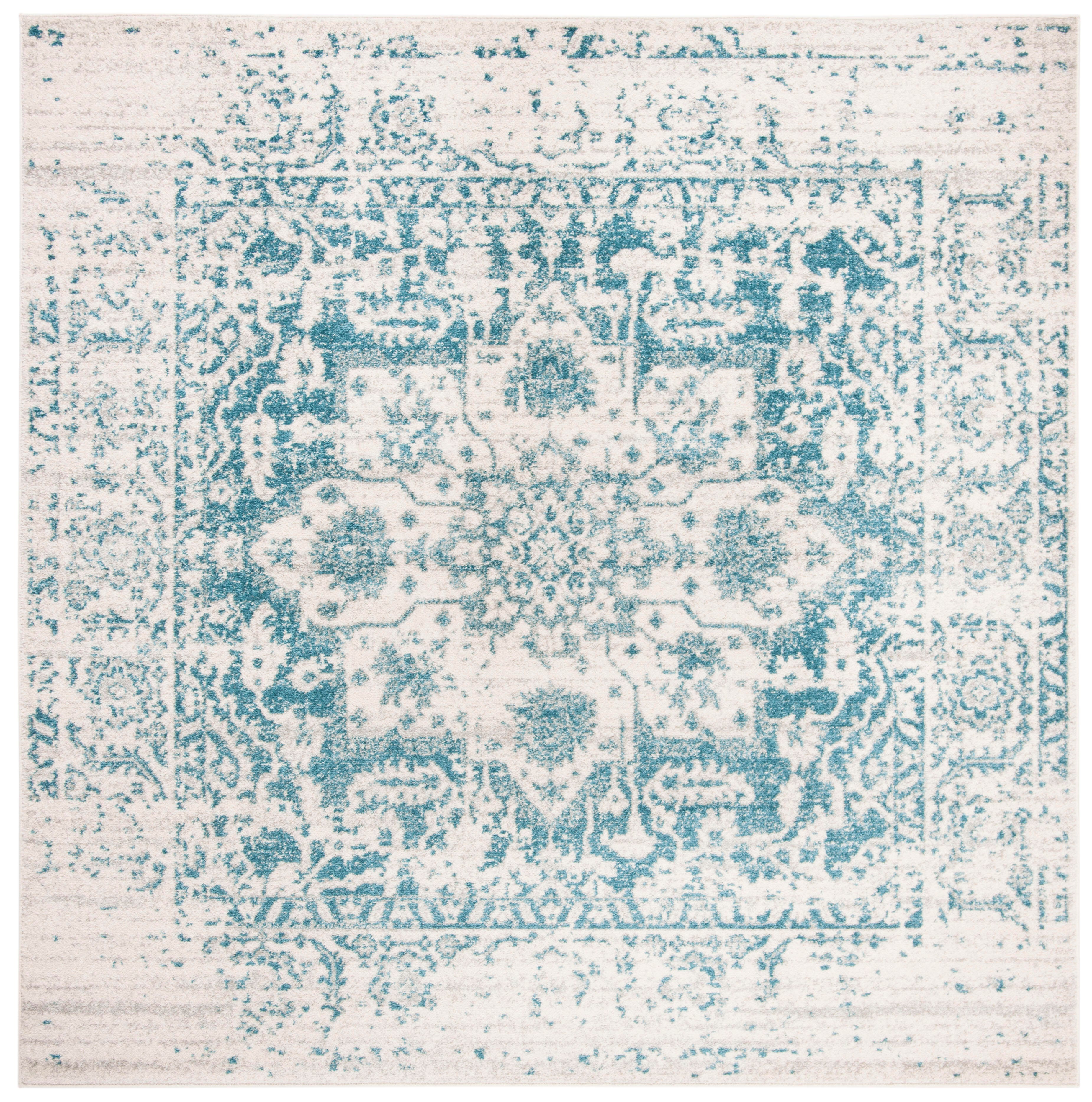Safavieh Madison 4' x 4' Square Area Rug, Teal/Ivory, rollover