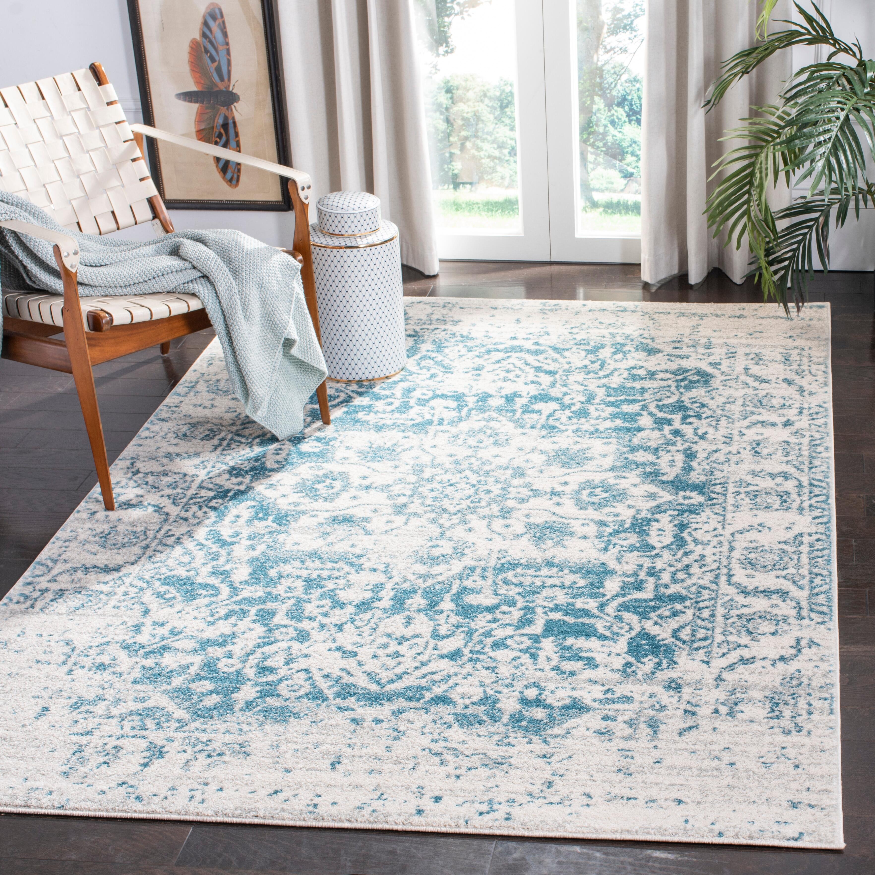 Safavieh Madison Madison 5'-1 x 7'-6 Area Rug, Teal/Ivory, large