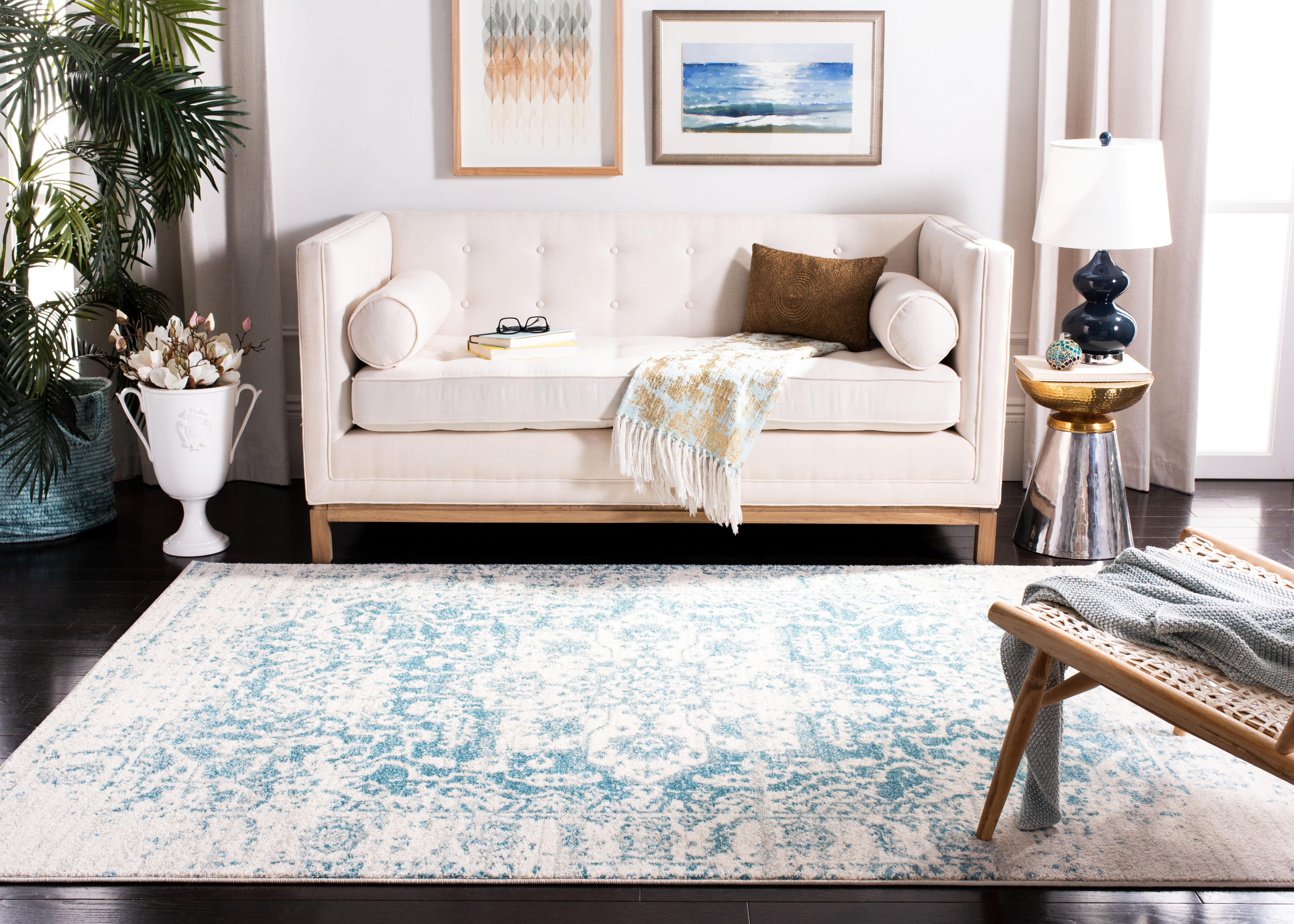 Safavieh Madison Madison 5'-1 x 7'-6 Area Rug, Teal/Ivory, large