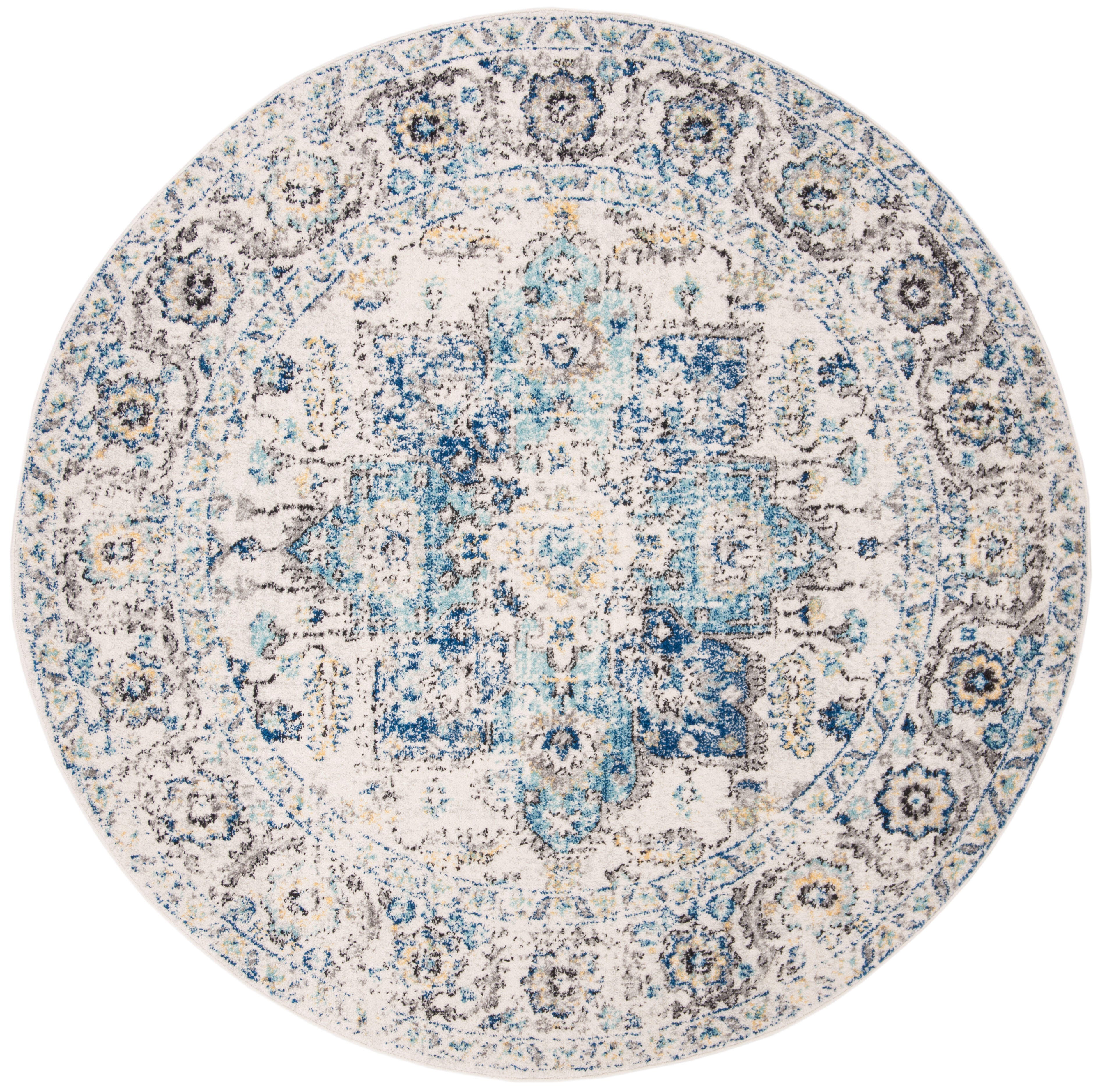 Safavieh Madison 8' x 8' Round Area Rug, Turquoise/Ivory, rollover