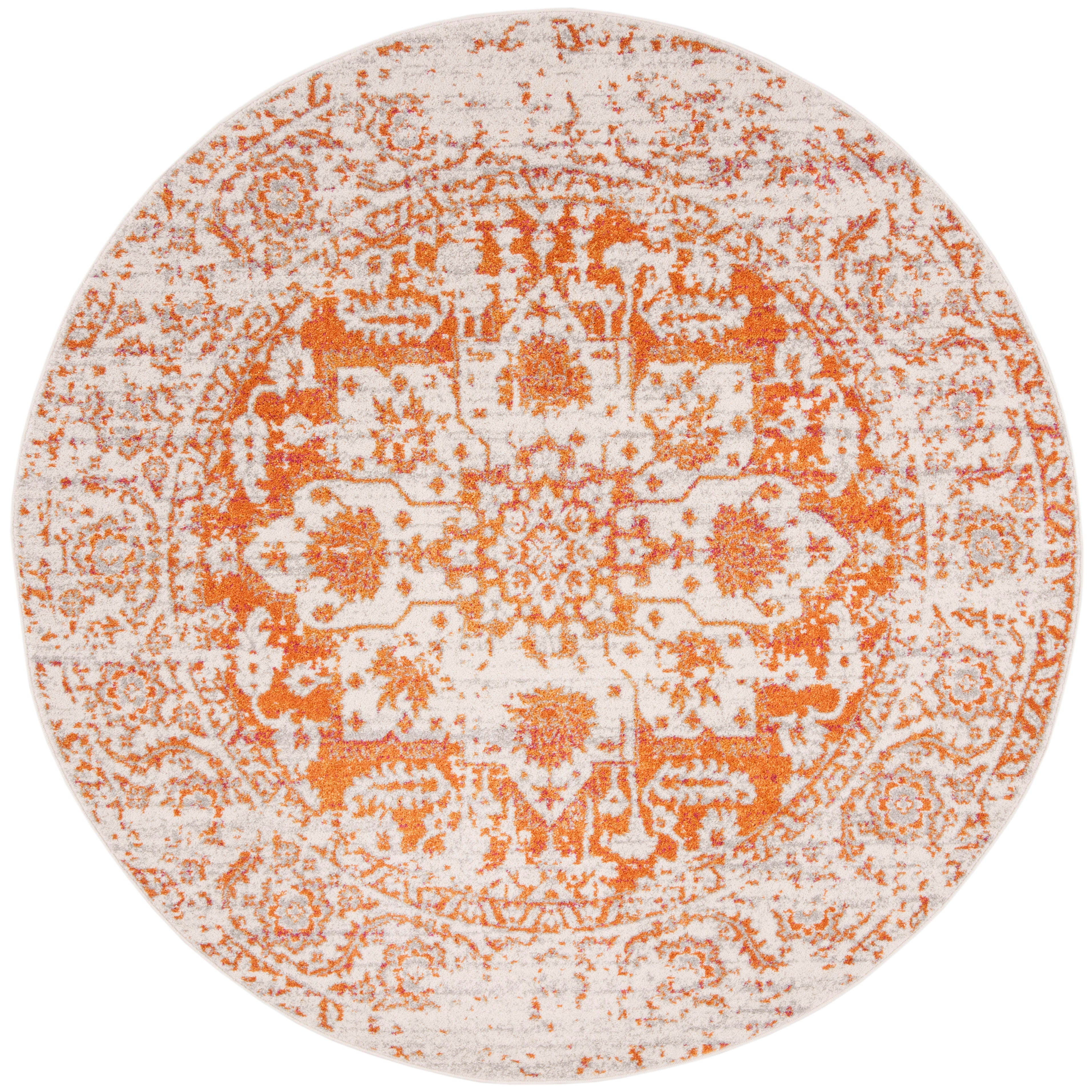 Safavieh Madison 4' x 4' Round Area Rug, Orange/Ivory, large
