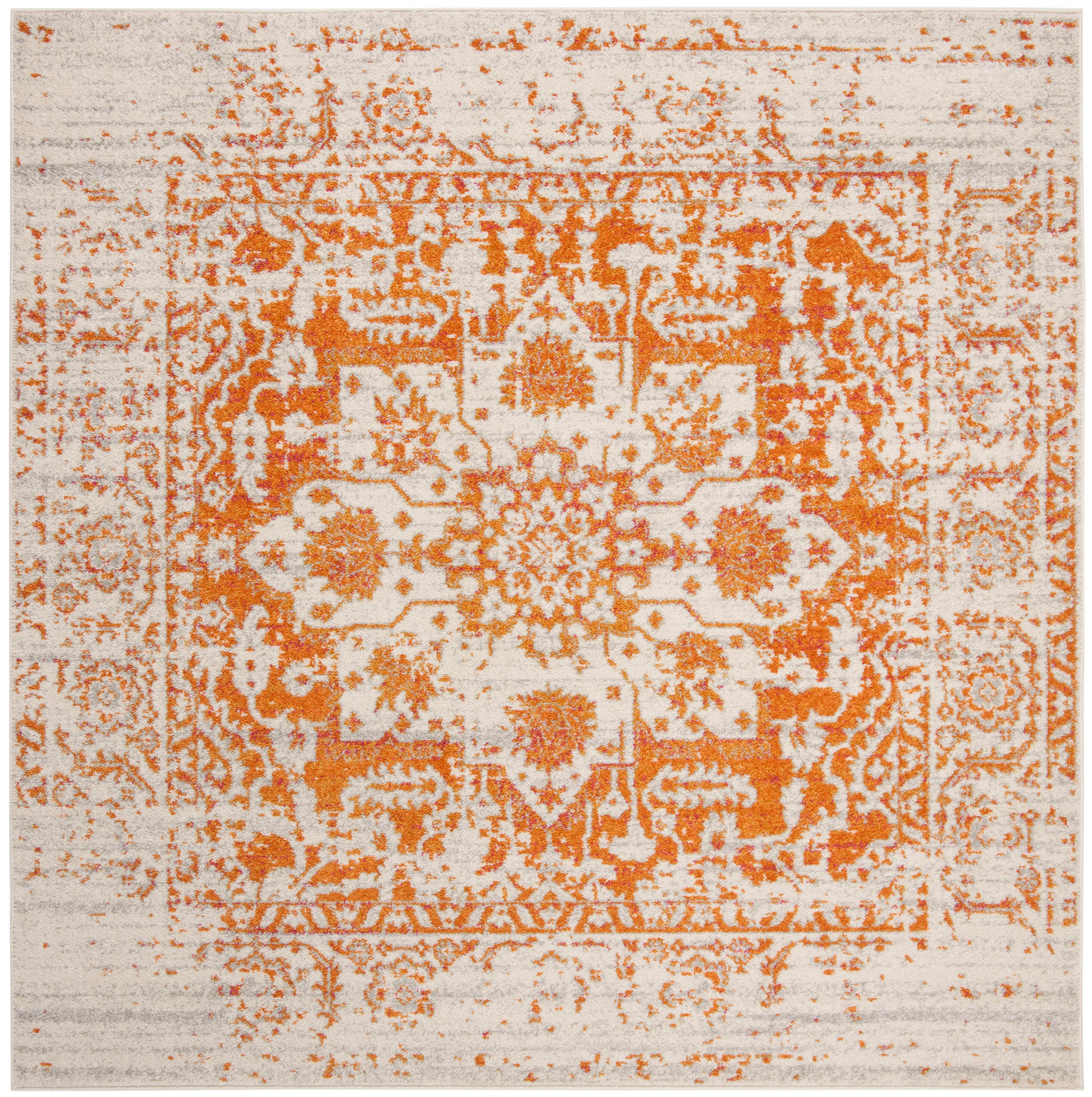 Safavieh Madison 4' x 4' Square Area Rug, Orange/Ivory, rollover