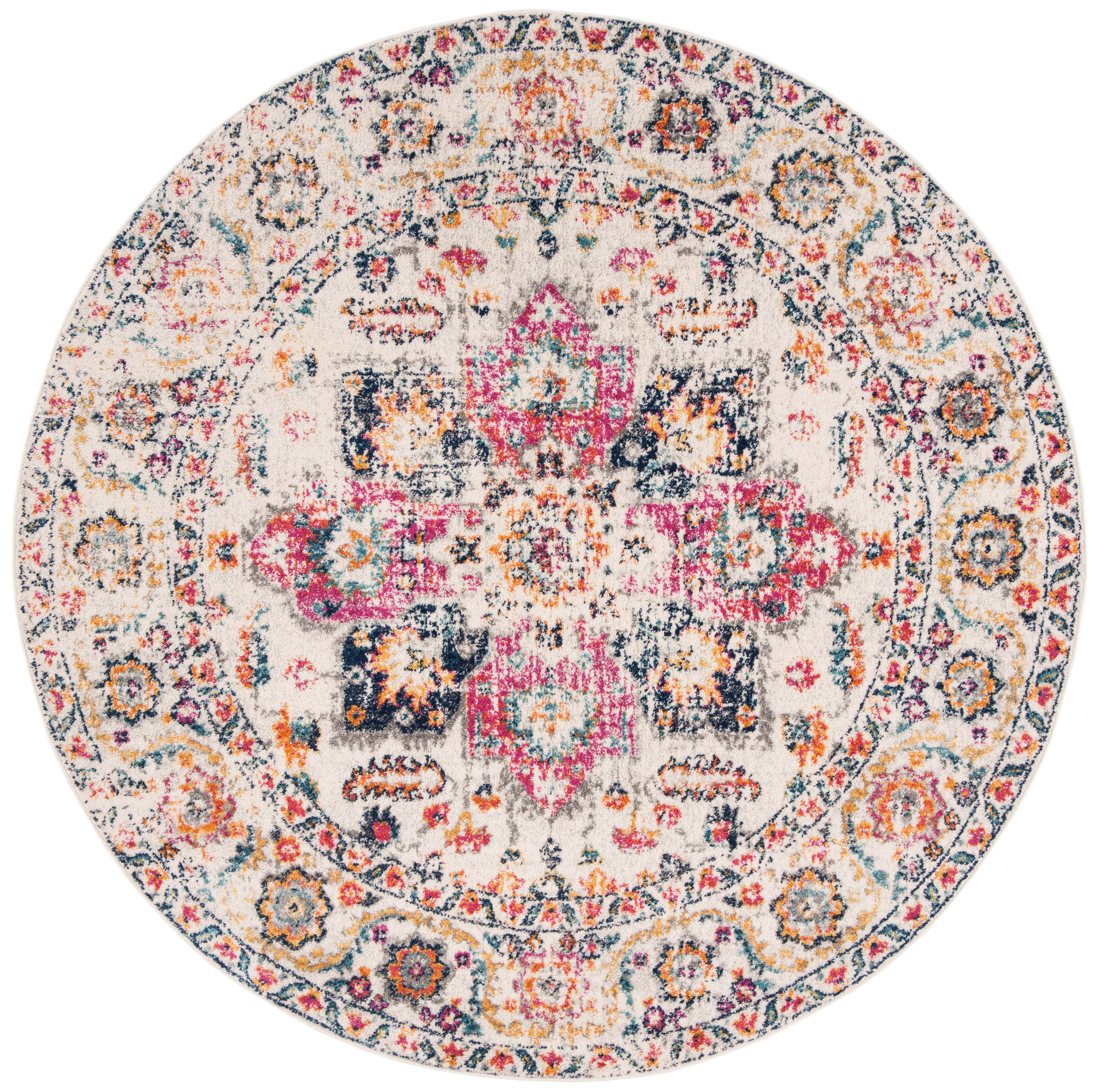 Safavieh Madison 4' x 4' Round Area Rug, Fuchsia/Ivory, large