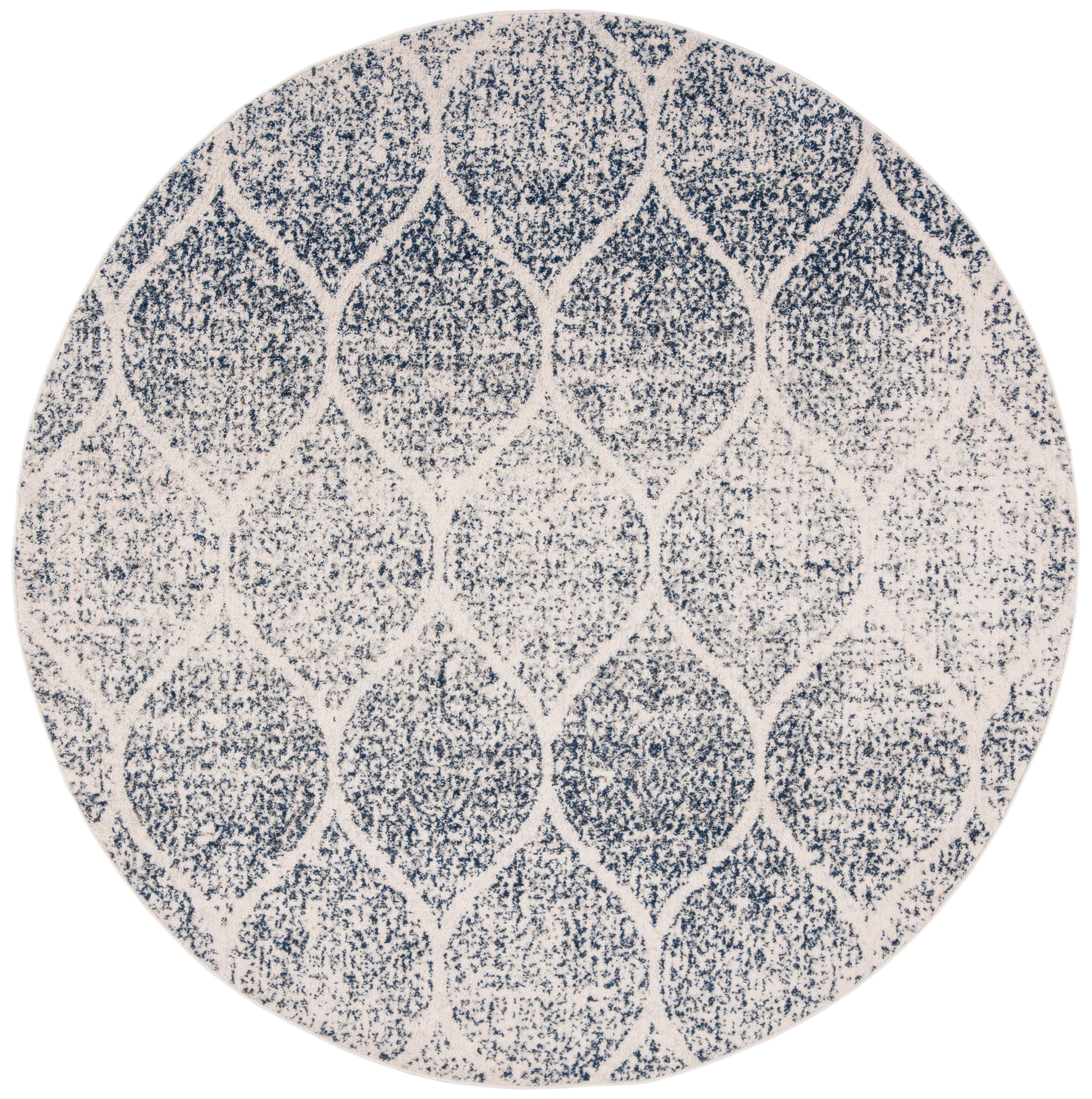 Safavieh Madison 4' x 4' Round Area Rug, Cream/Royal Blue, large