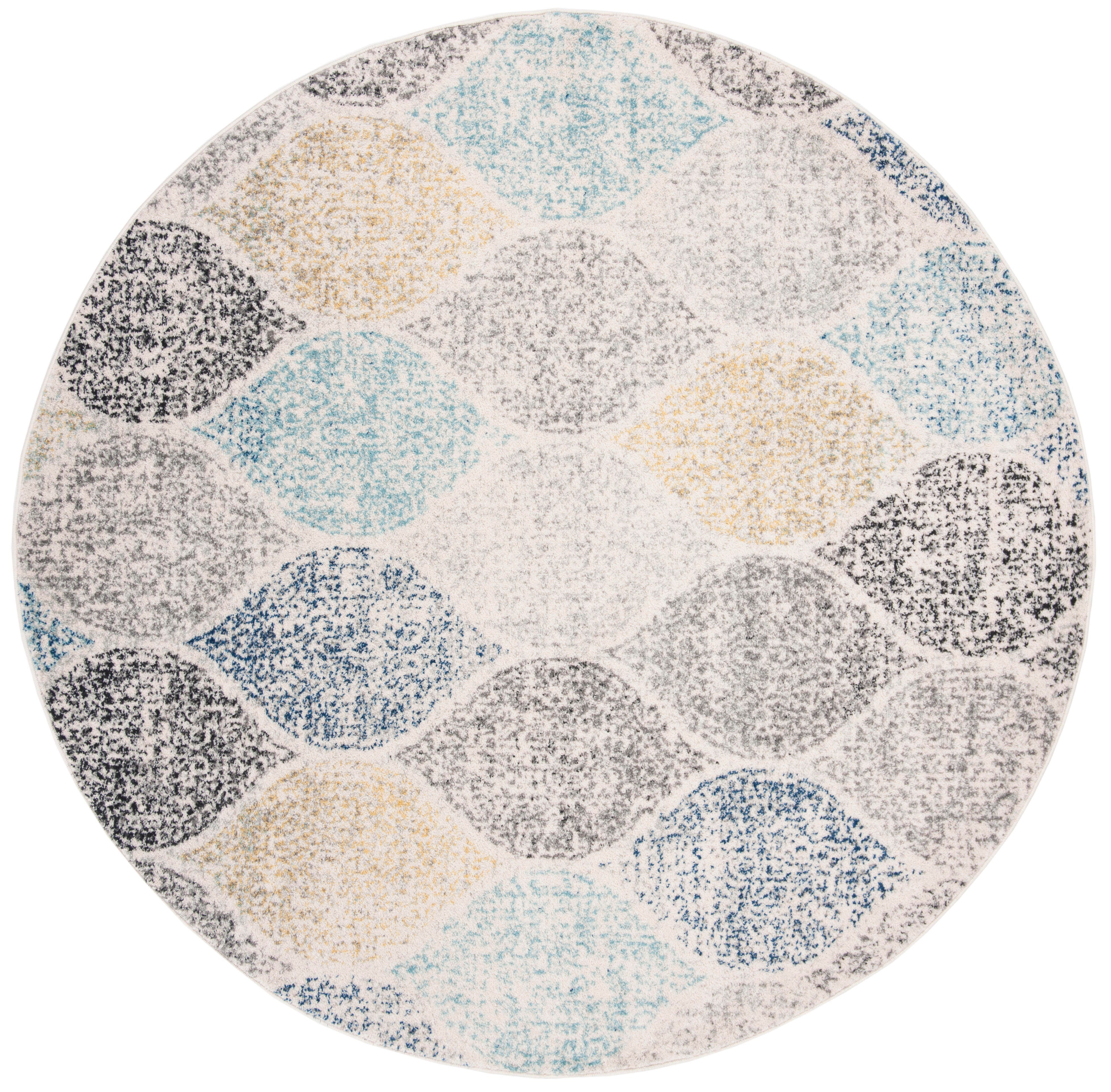 Safavieh Madison 4' x 4' Round Area Rug, Ivory/Blue, large