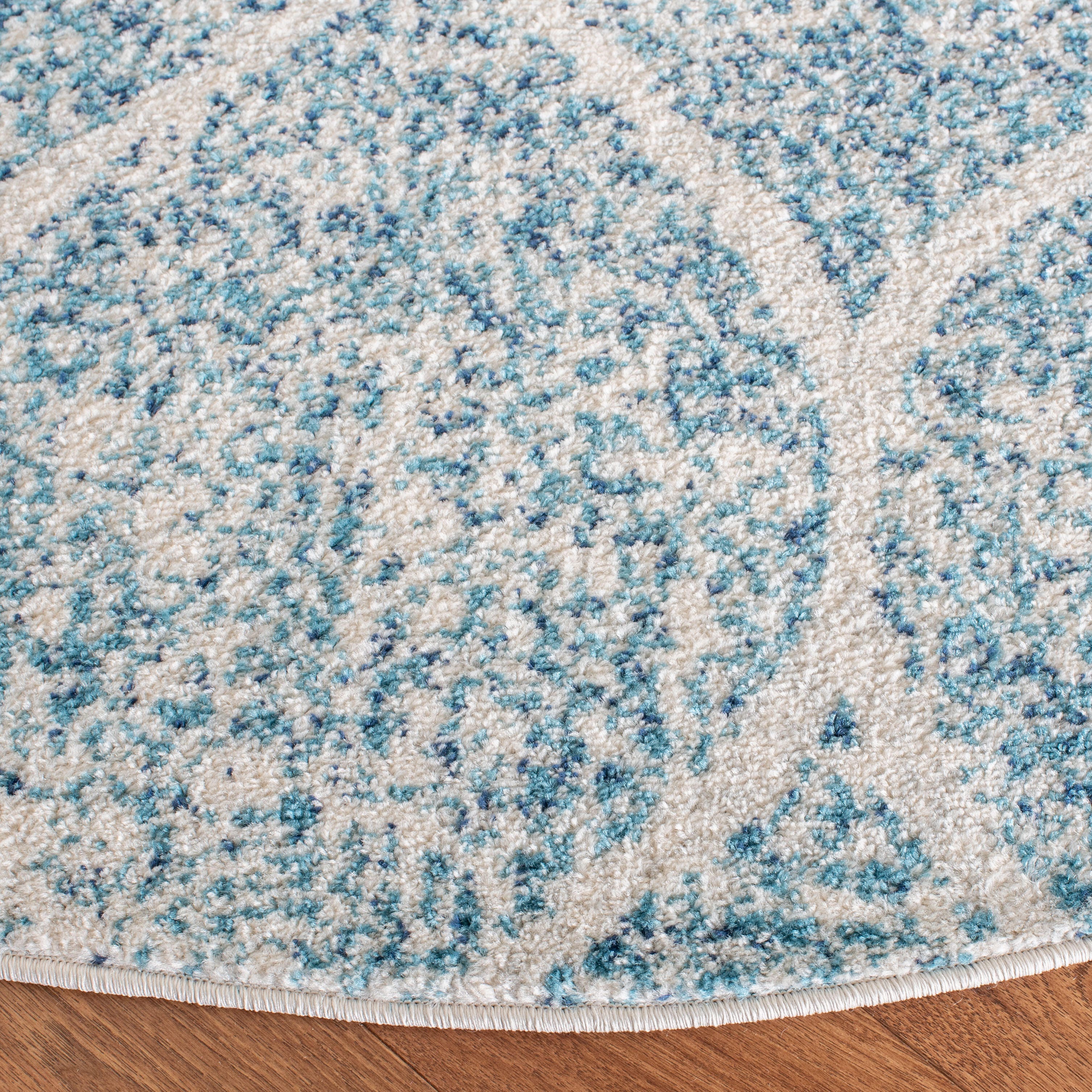 Safavieh Madison 4' x 4' Round Area Rug, Cream/Turquoise, large