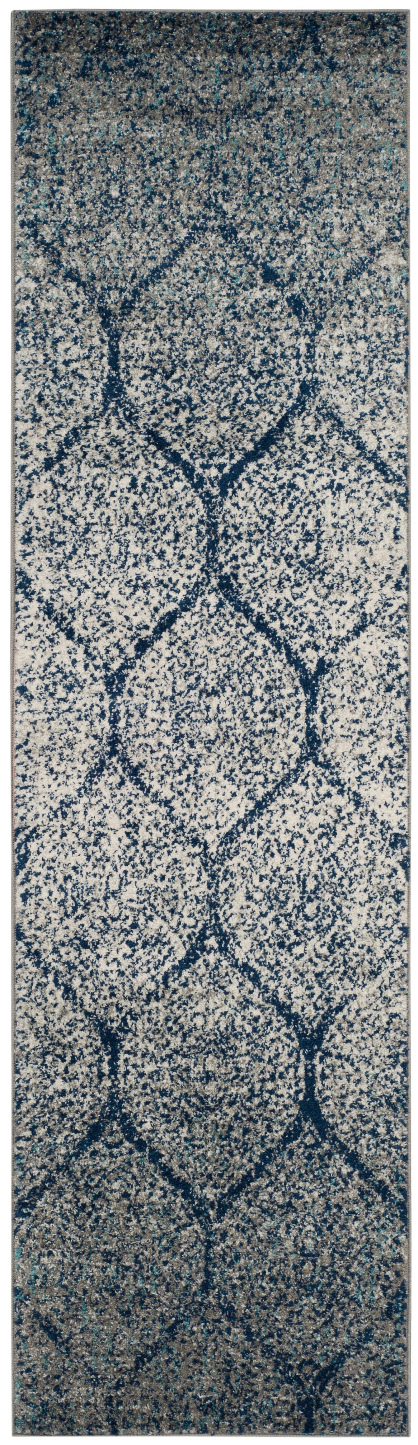 Safavieh Madison 2'-3 x 6' Runner, Navy/Silver, large