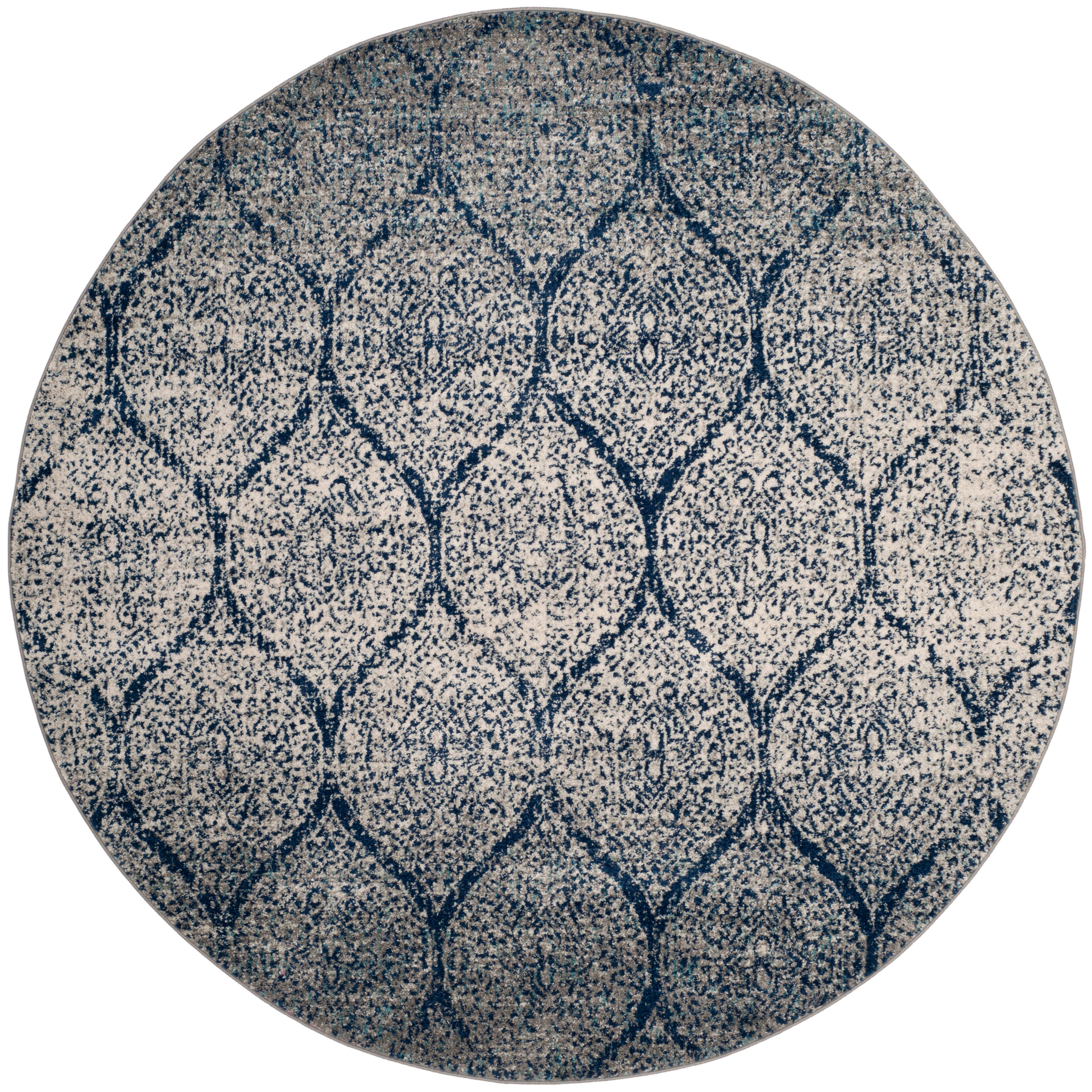 Safavieh Madison 4' x 4' Round Area Rug, Navy/Silver, large