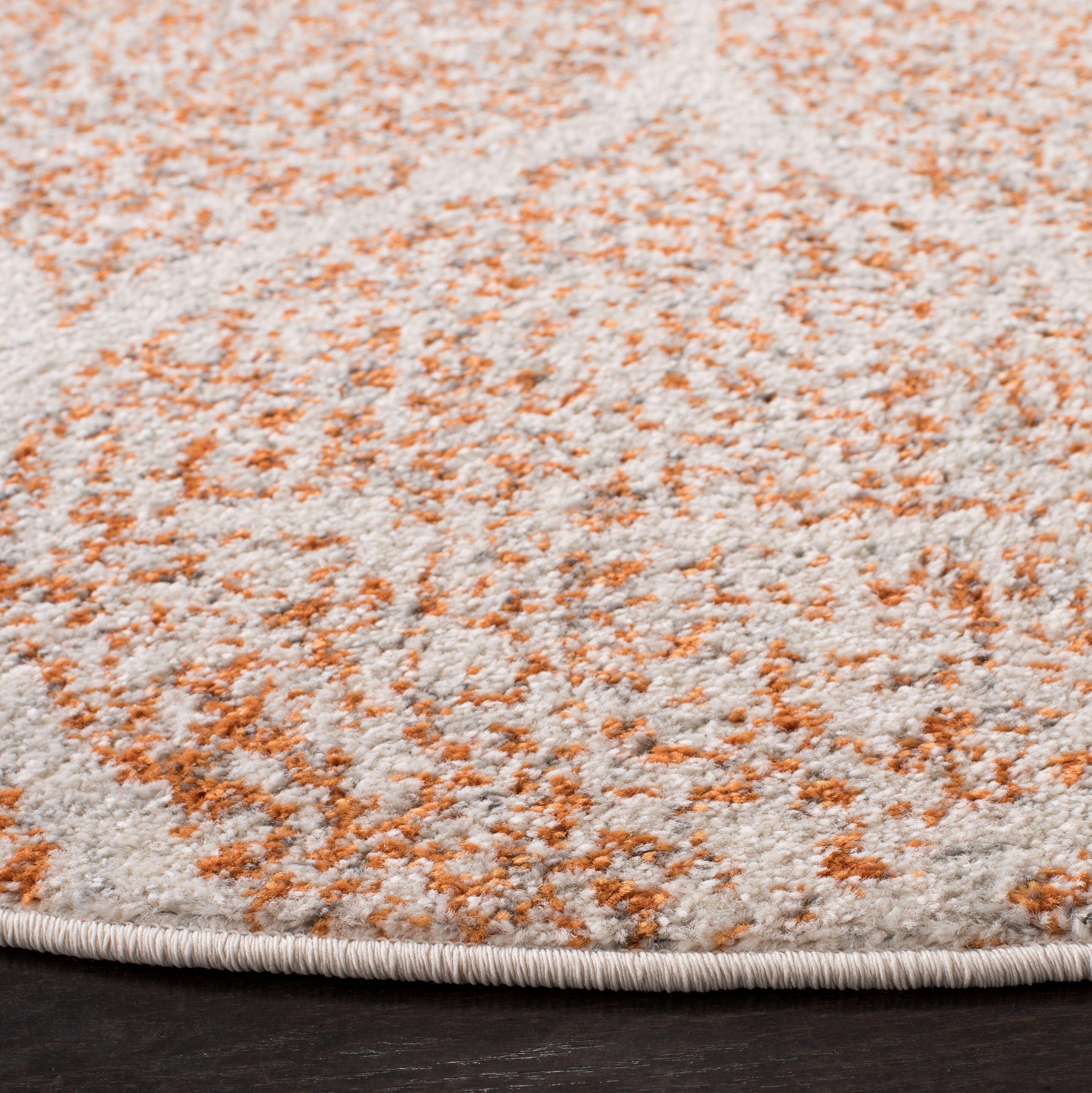 Safavieh Madison 4' x 4' Round Area Rug, Cream/Orange, large
