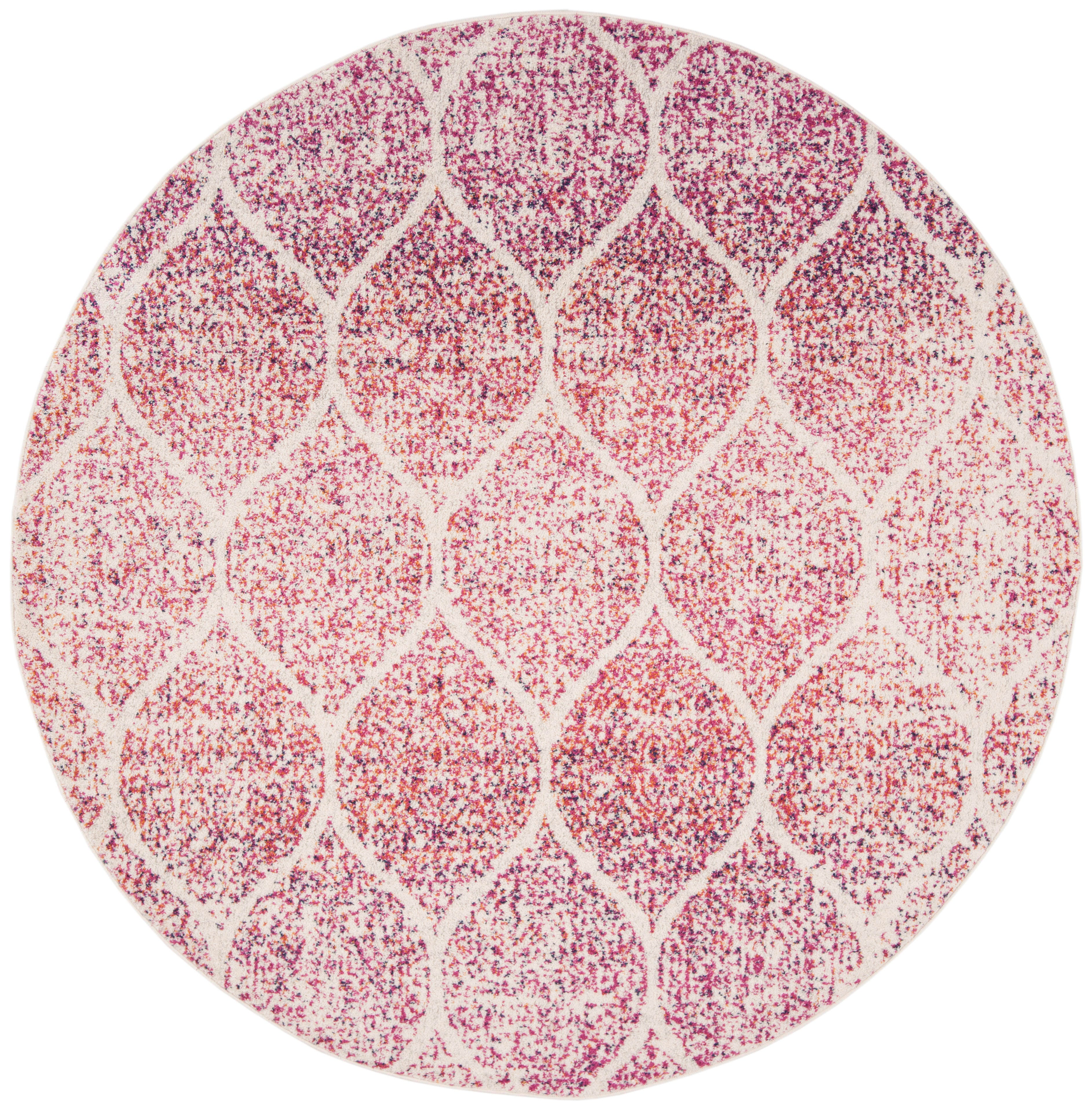 Safavieh Madison 4' x 4' Round Area Rug, Cream/Fuchsia, rollover