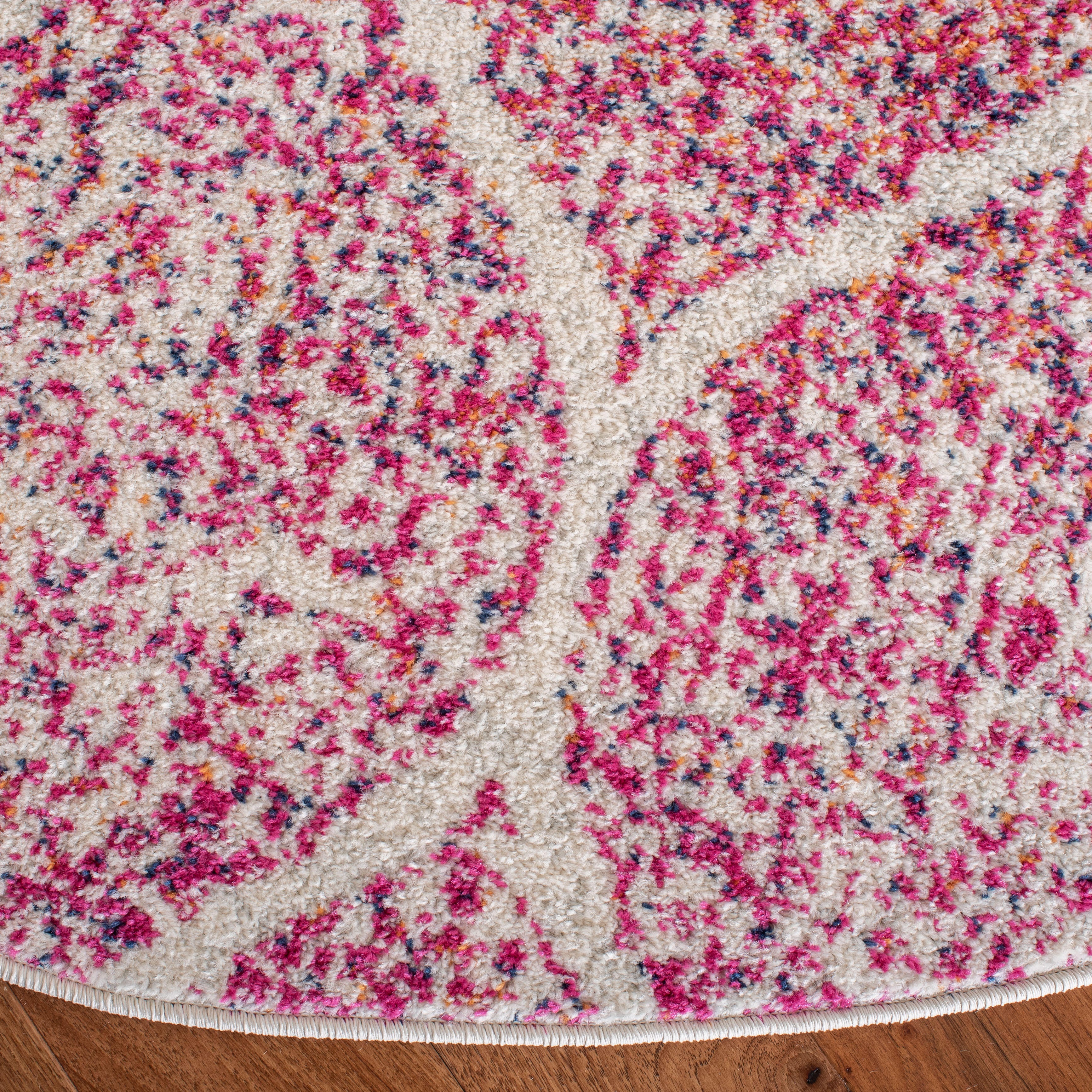 Safavieh Madison 4' x 4' Round Area Rug, Cream/Fuchsia, large