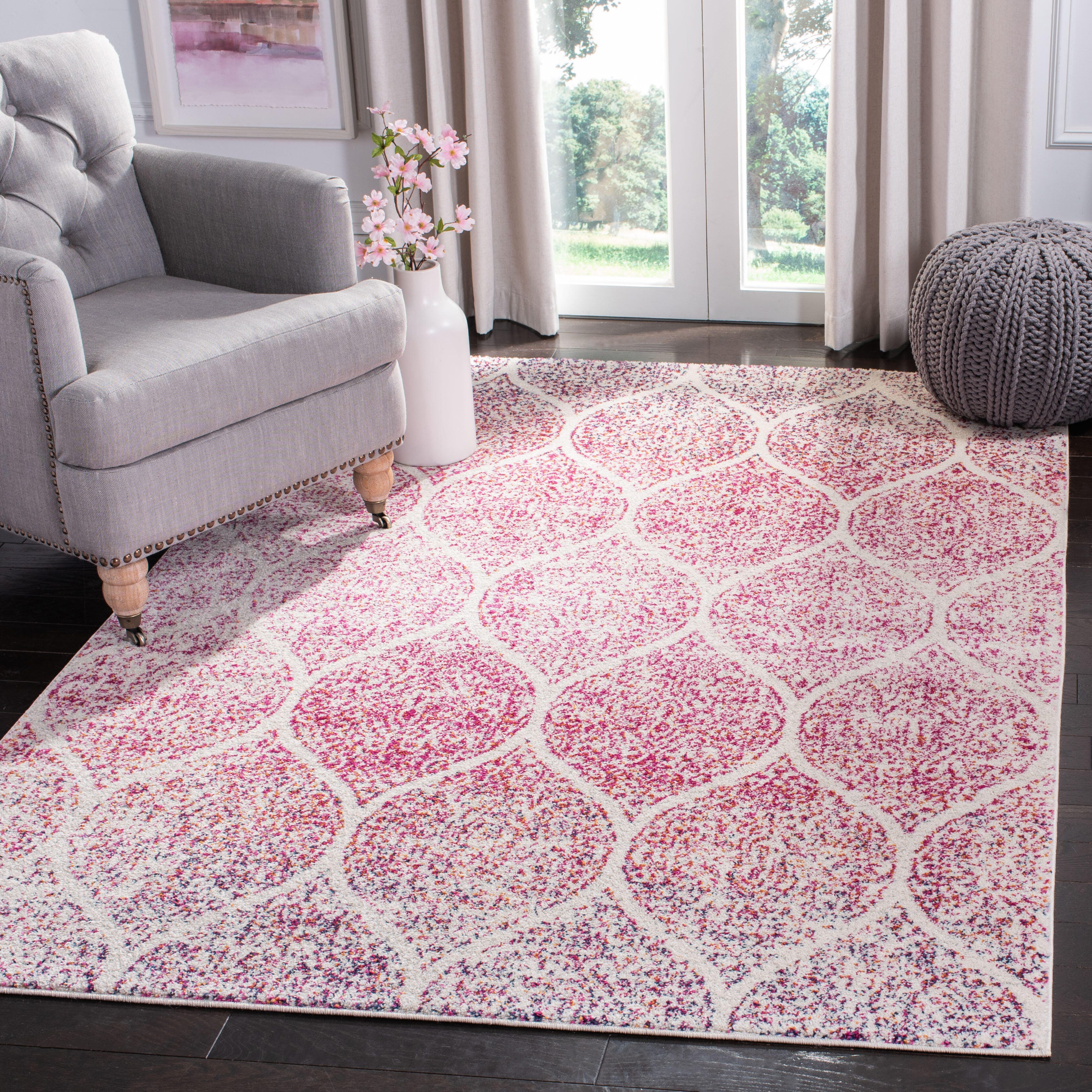Safavieh Madison 5'-1 x 7'-6 Area Rug, Cream/Fuchsia, large