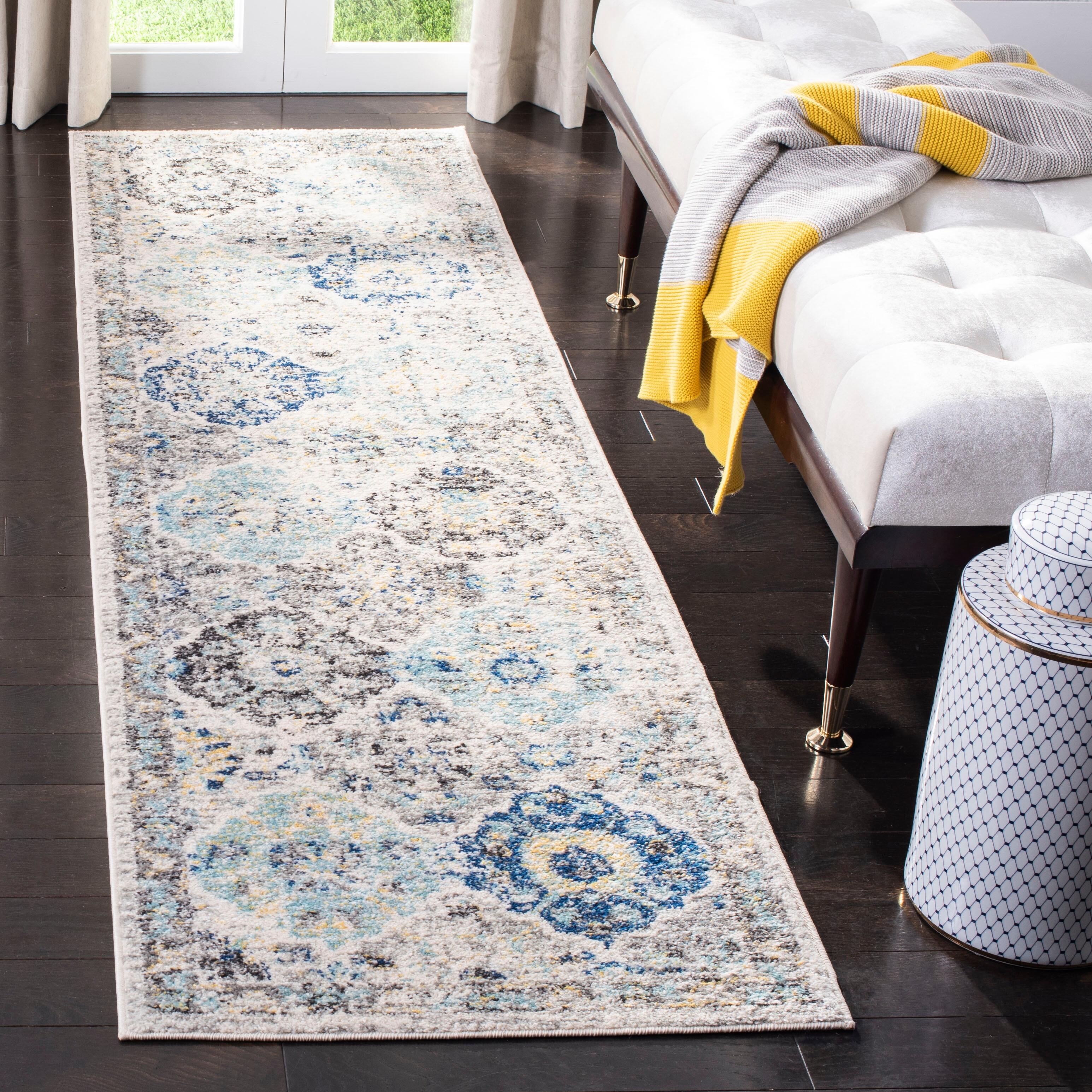 Safavieh Madison 2'-3 x 8' Runner, Ivory/Aqua, large