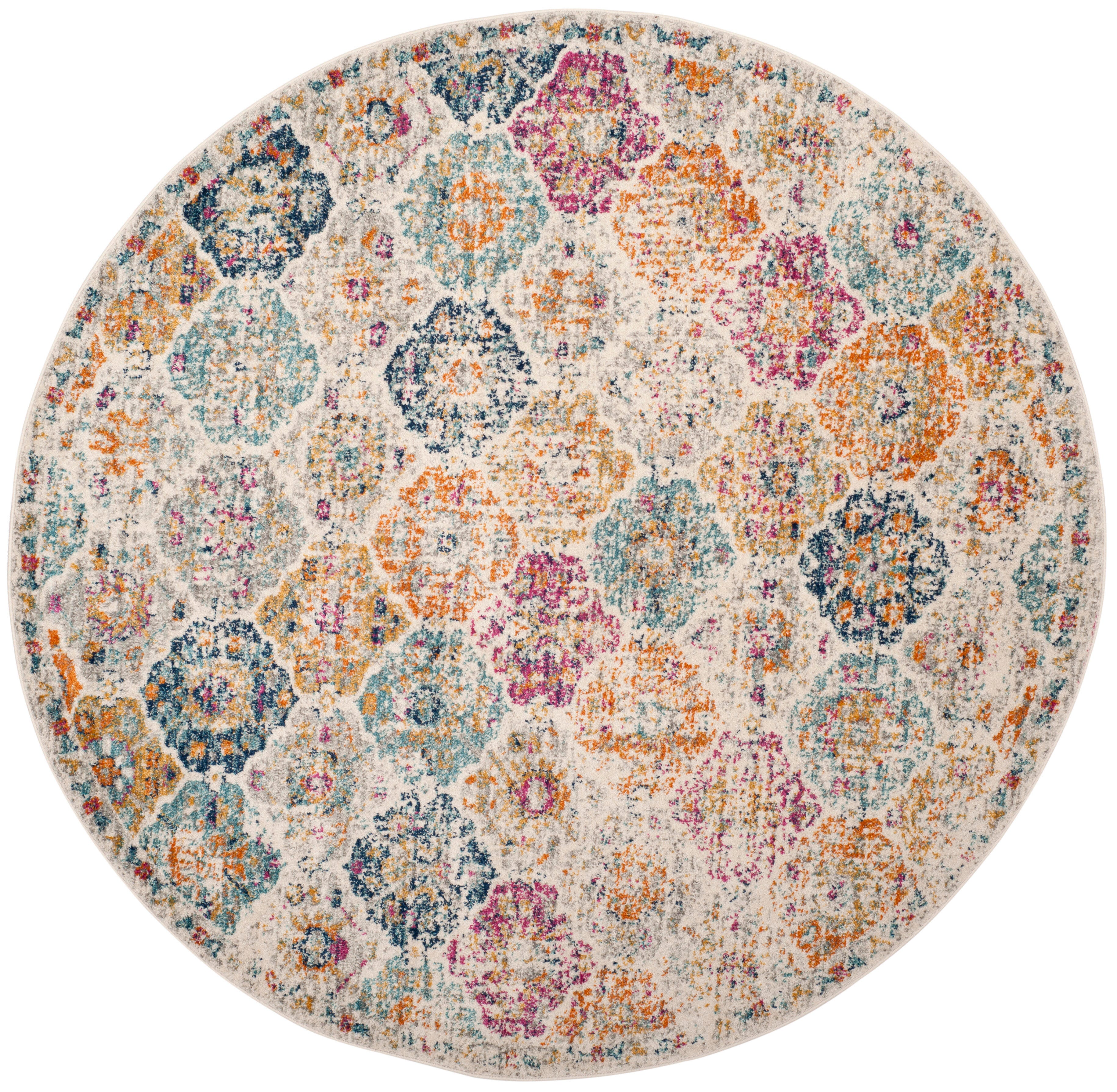 Safavieh Madison 4' x 4' Round Area Rug, Cream/Multi, large