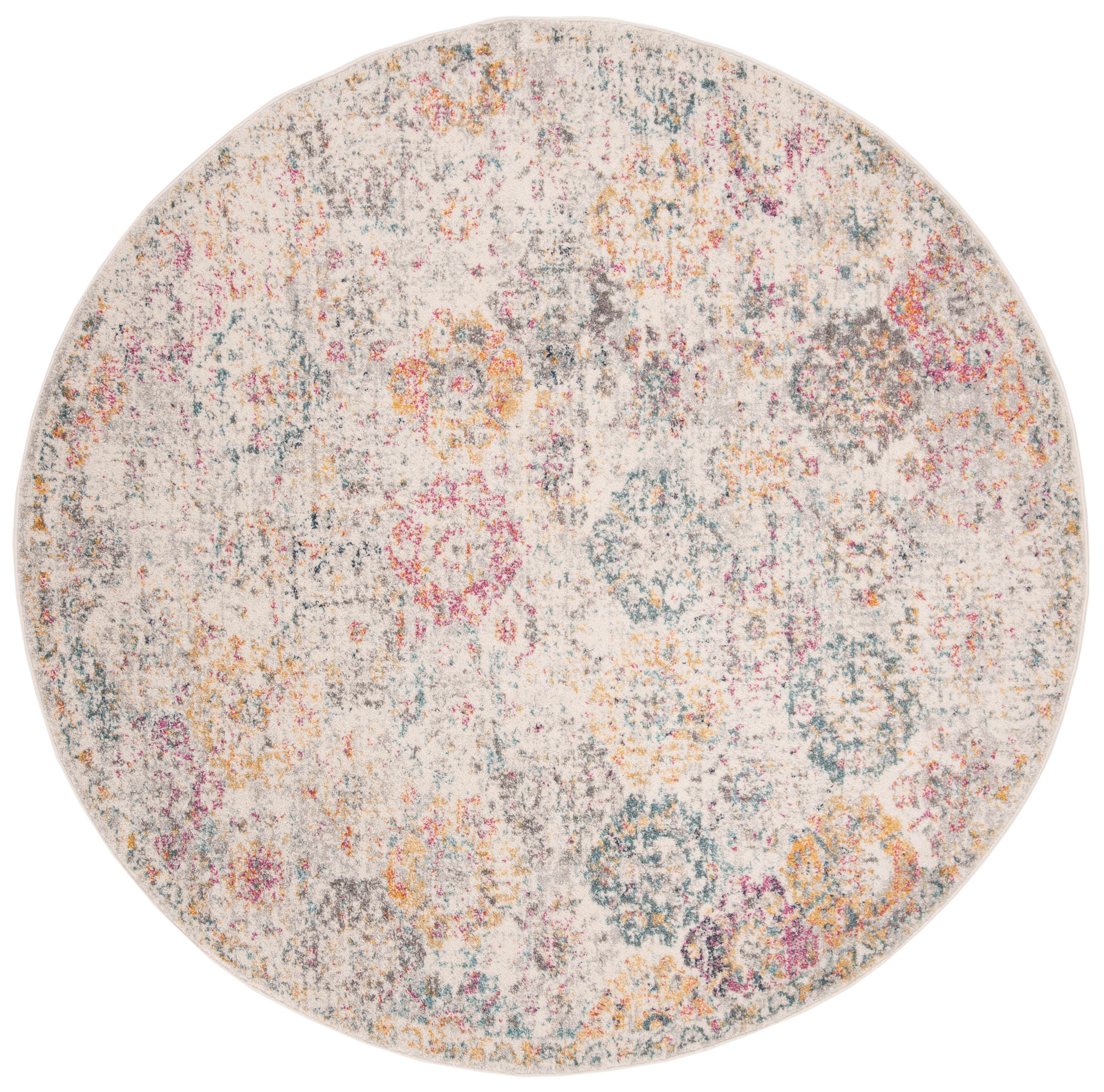 Safavieh Madison 4' x 4' Round Area Rug, Gray/Gold, large