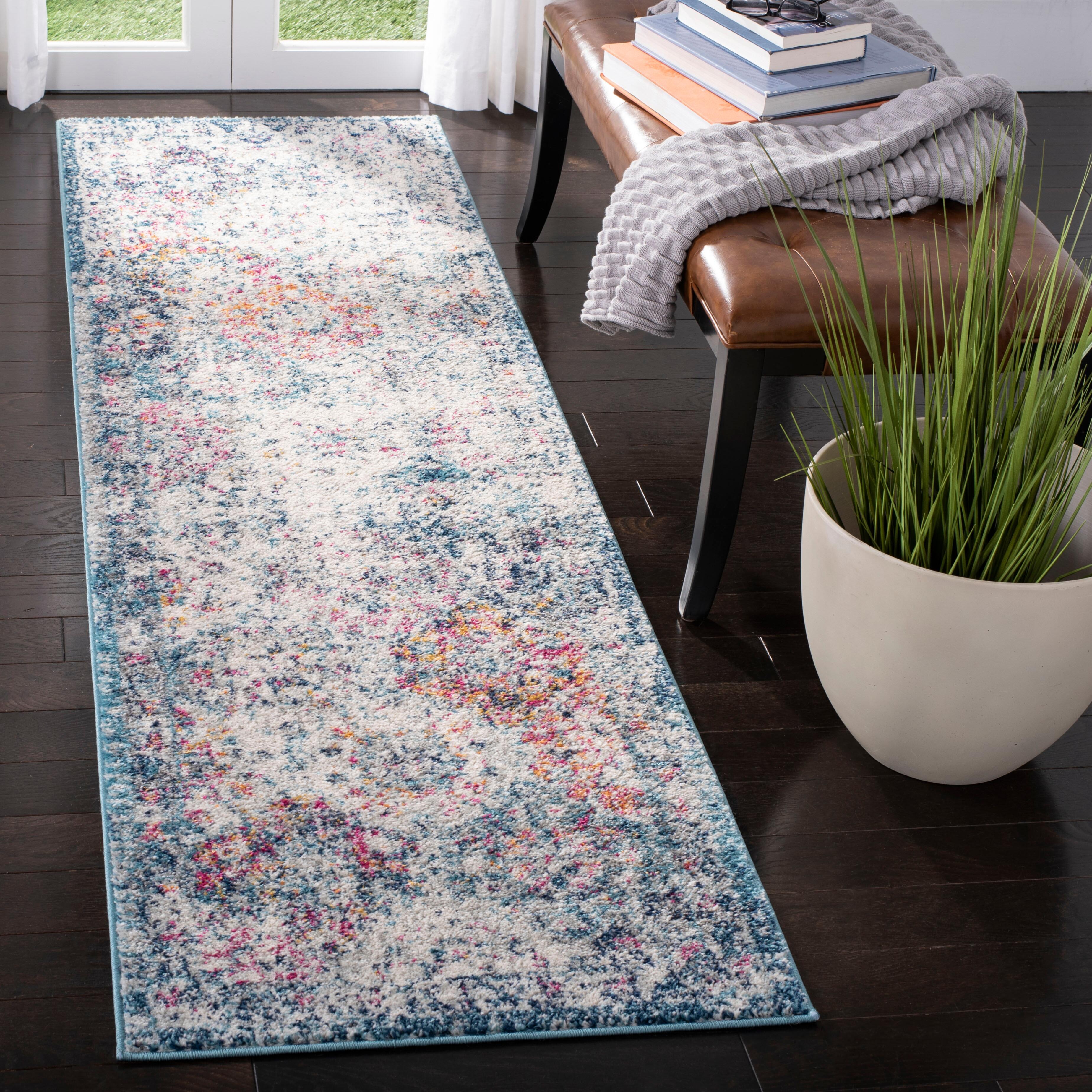 Safavieh Madison 2'-3 x 8' Runner, Navy/Teal, rollover