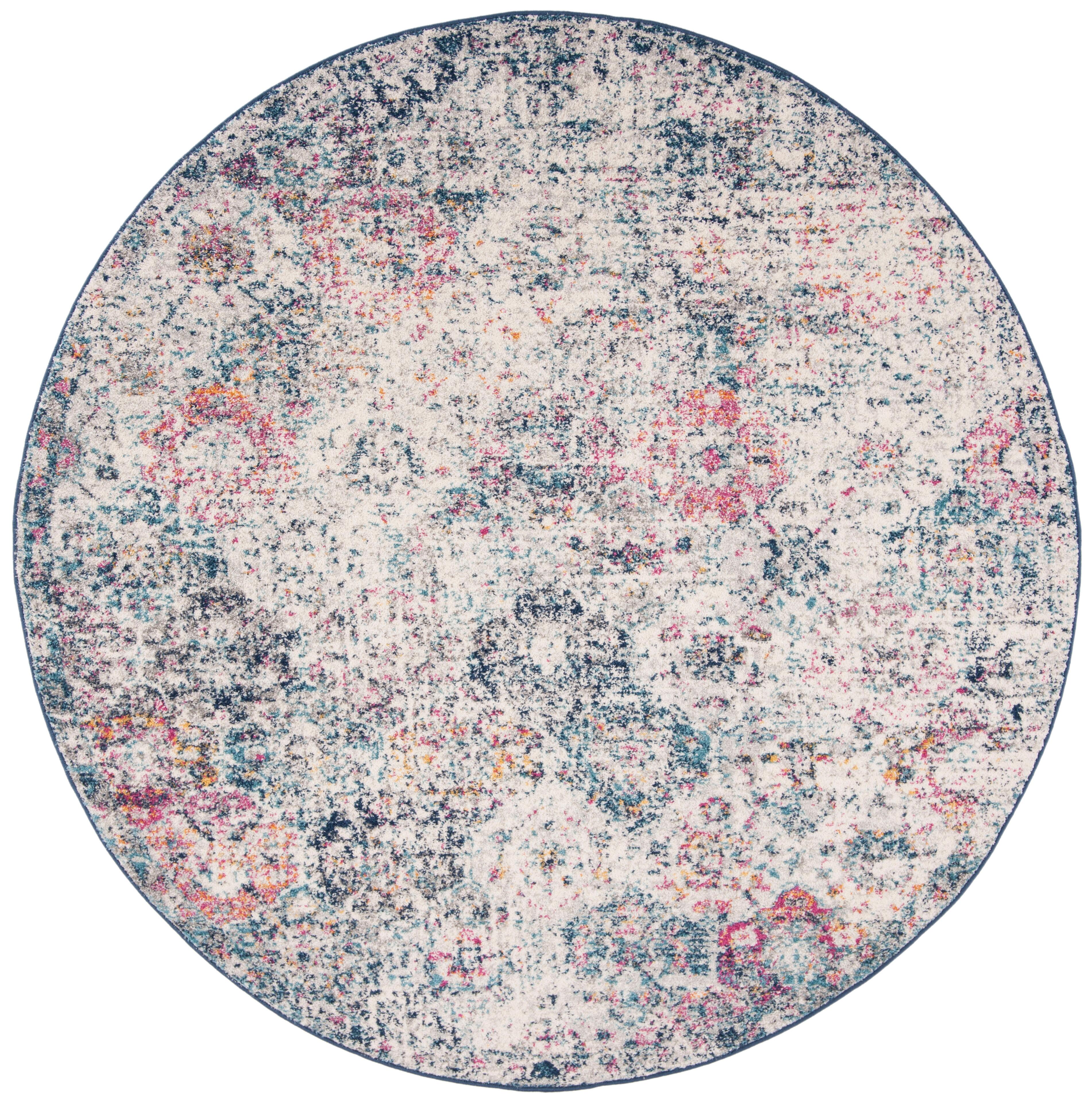 Safavieh Madison 6'-7 x 6'-7 Round Area Rug, Navy/Teal, large