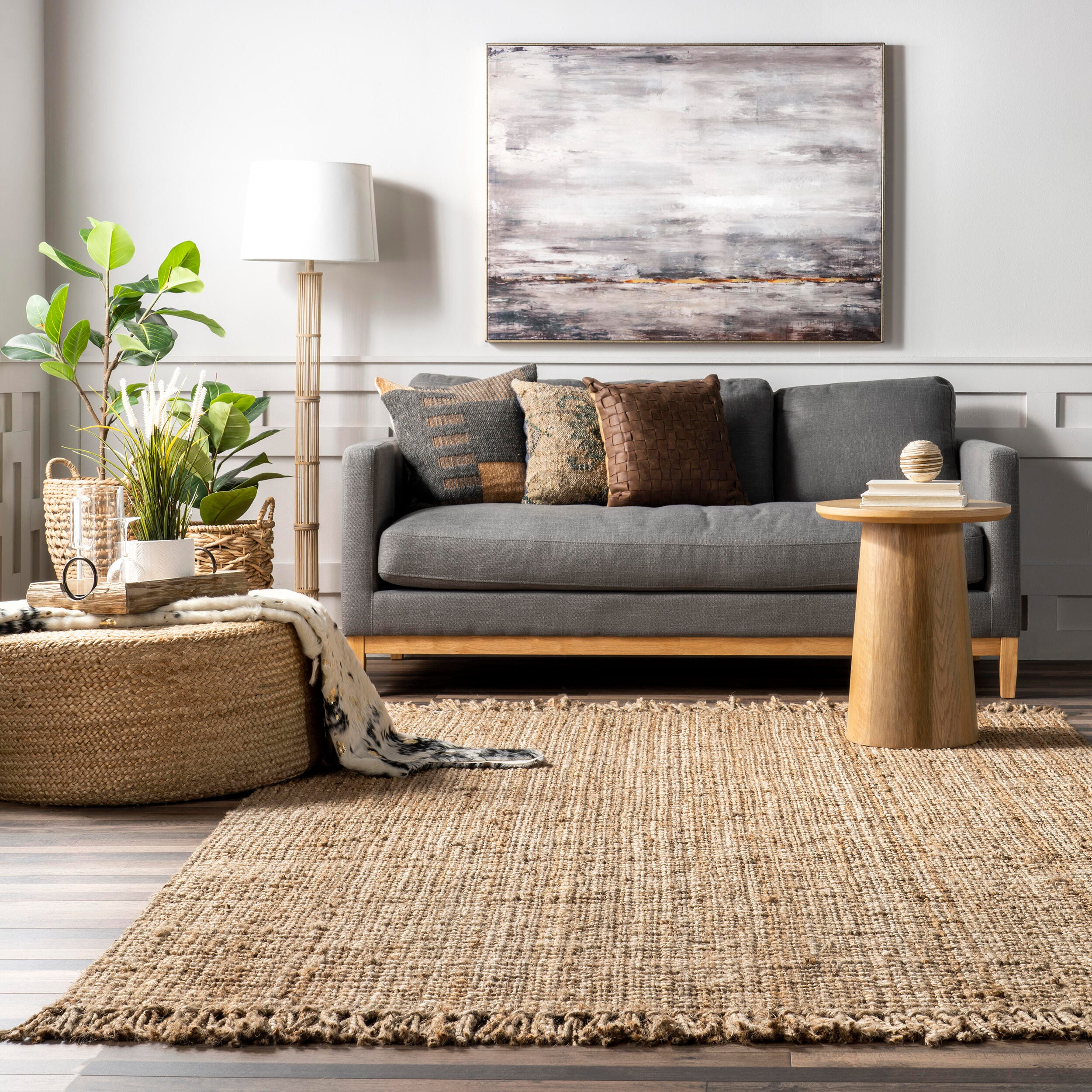Nuloom Daniela Farmhouse Chunky Jute Area Rug, Natural, large