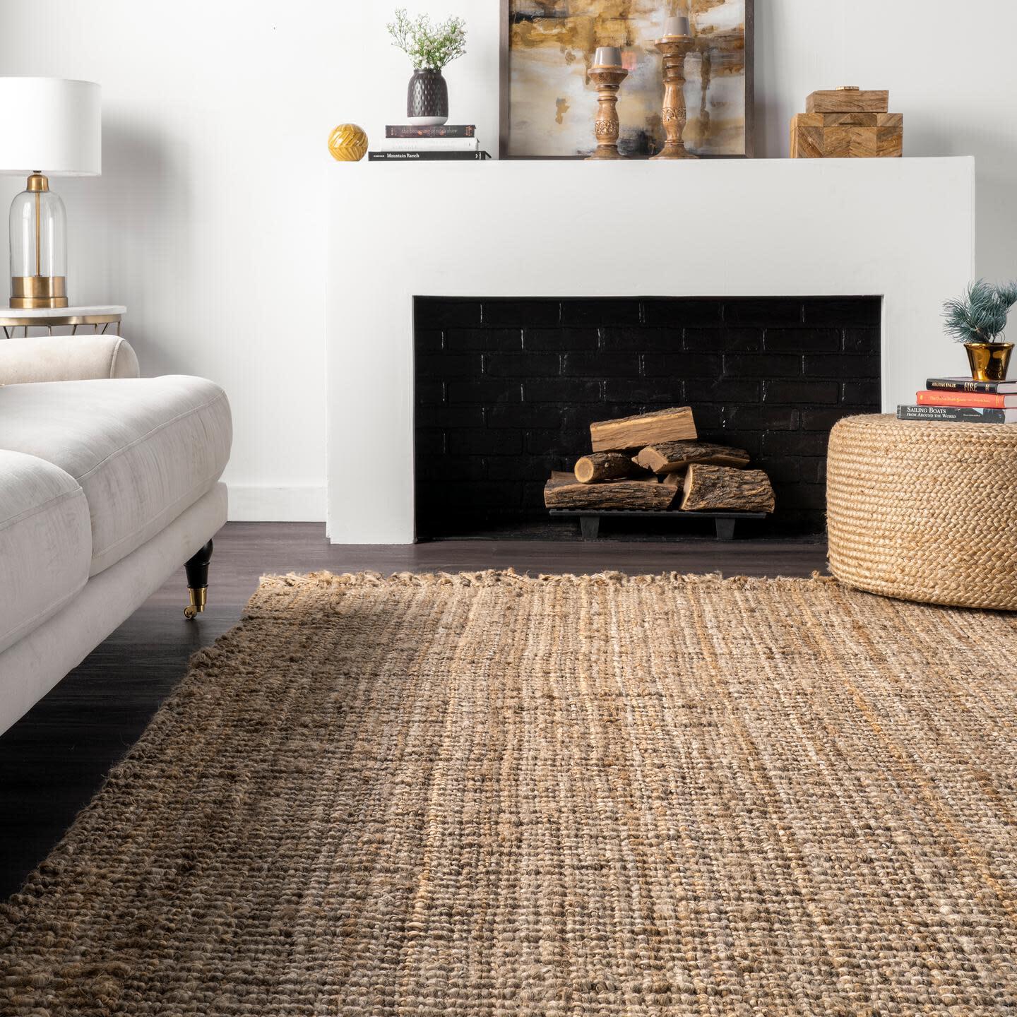 Nuloom Daniela Farmhouse Chunky Jute Area Rug, Natural, large