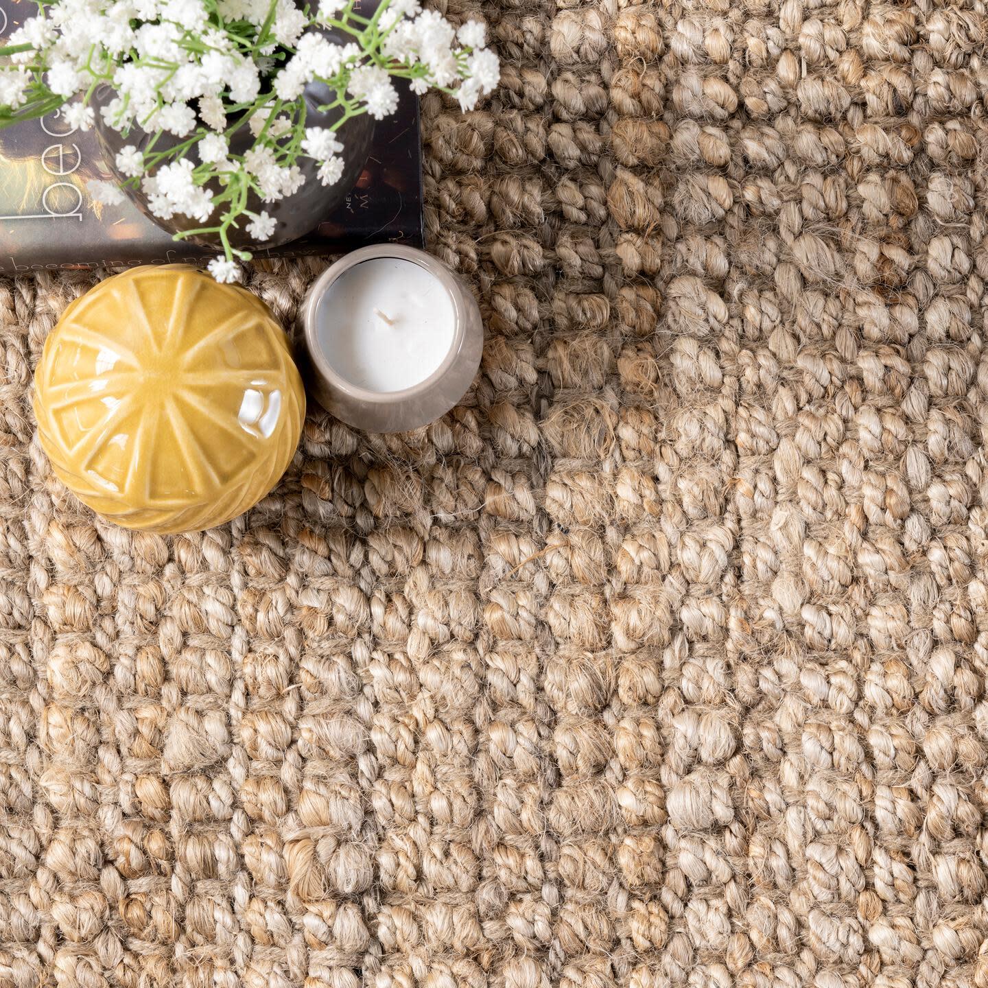 Nuloom Daniela Farmhouse Chunky Jute Area Rug, Natural, large