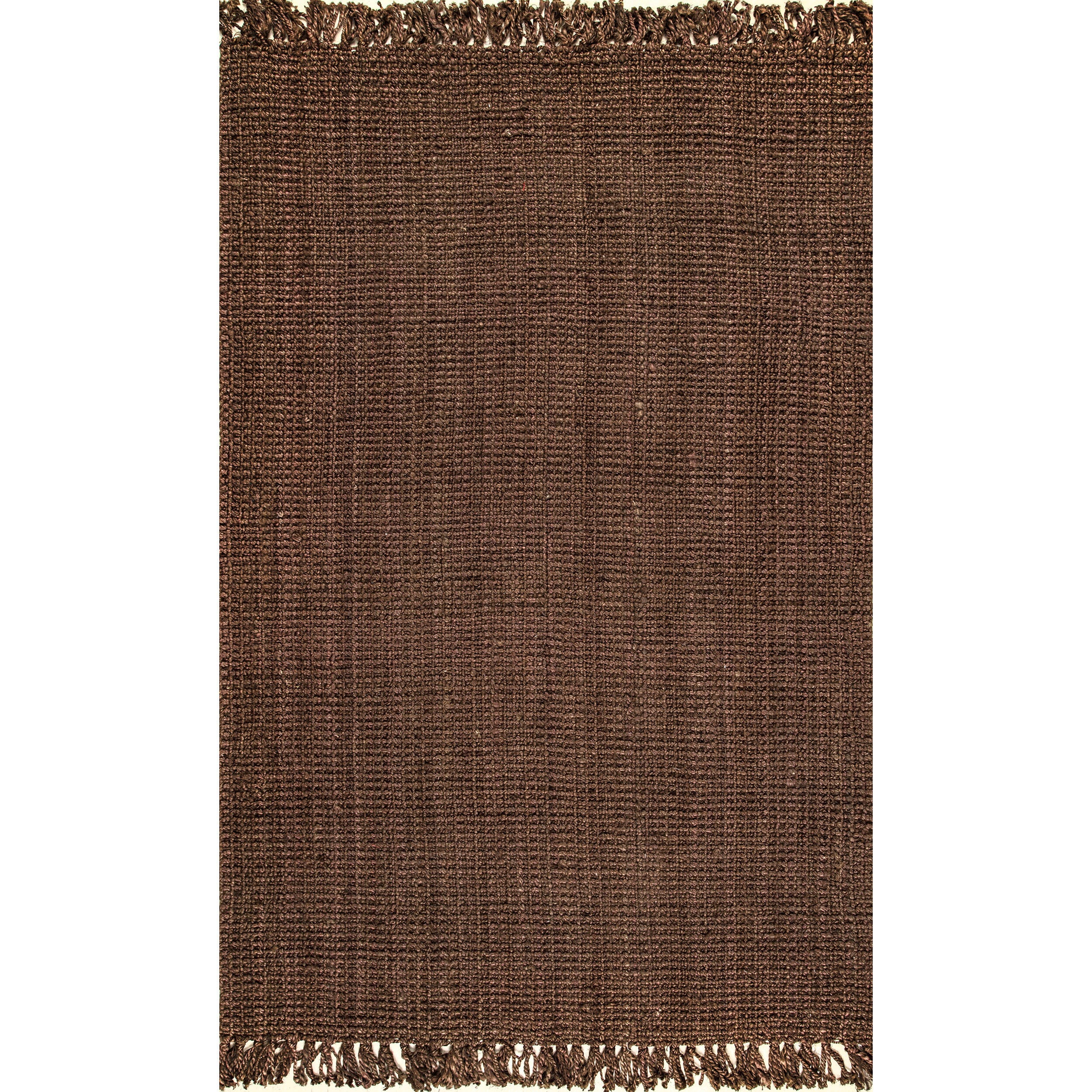 Nuloom Daniela Farmhouse Chunky Jute Area Rug, Chocolate, large