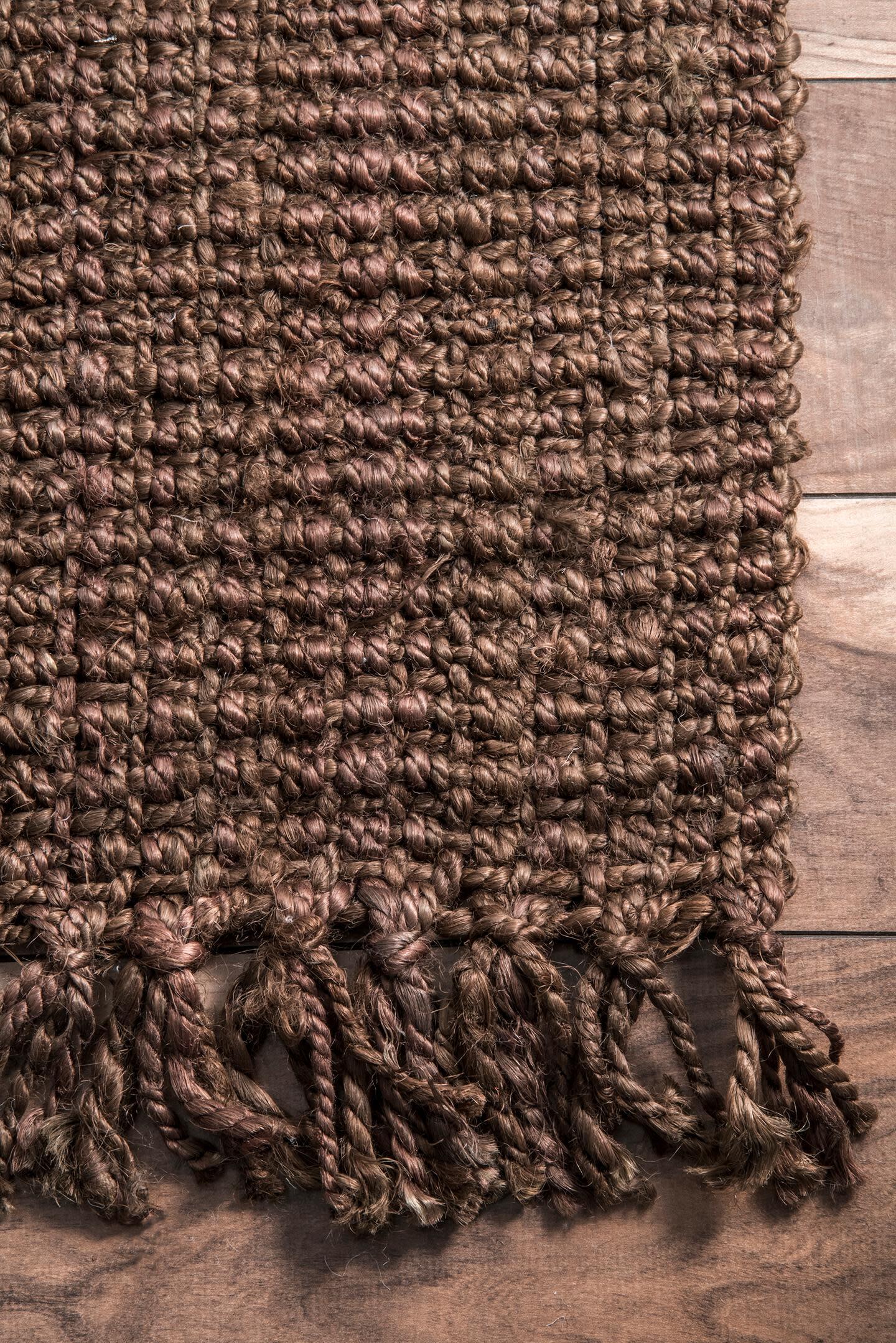 Nuloom Daniela Farmhouse Chunky Jute Area Rug, Chocolate, large