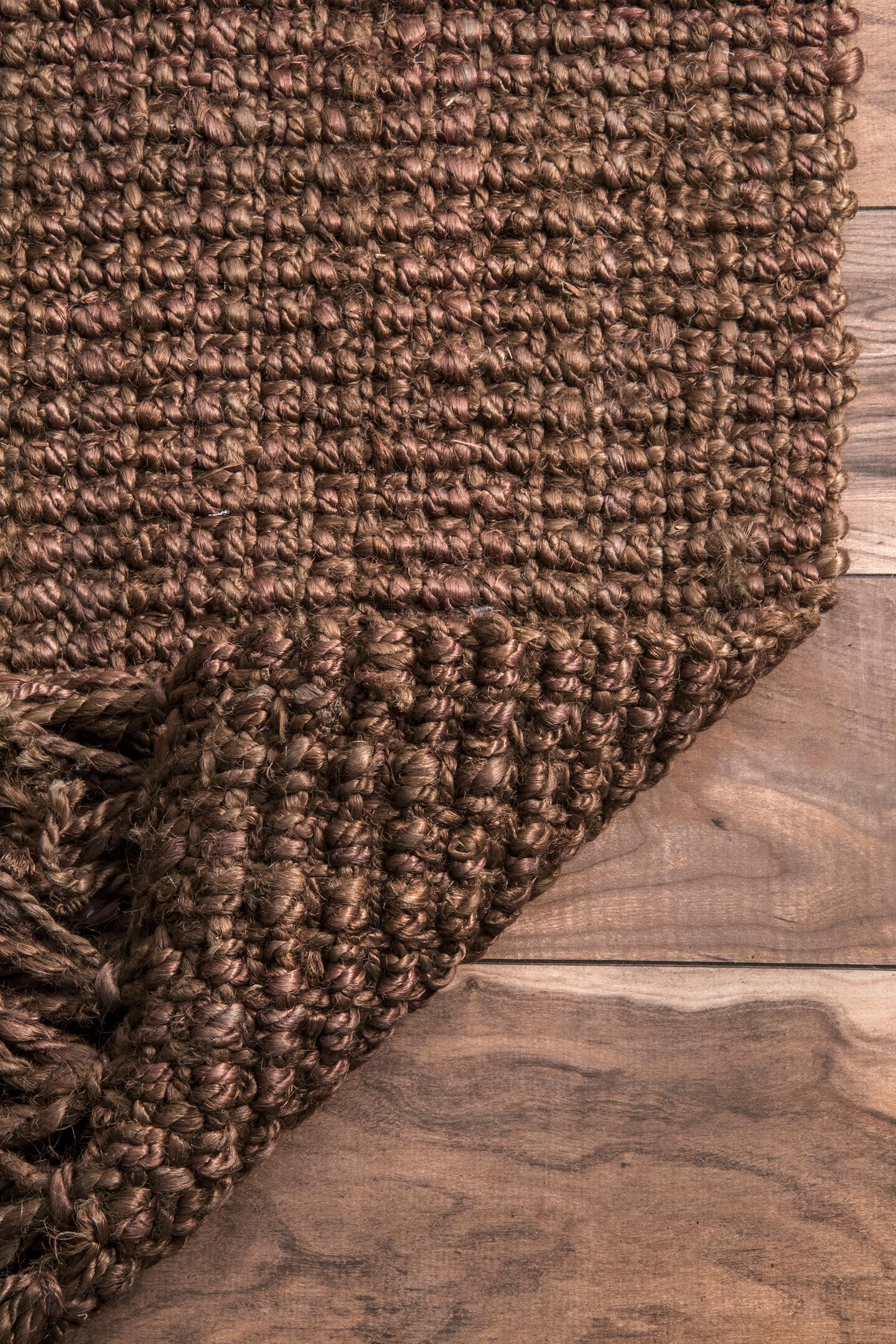 Nuloom Daniela Farmhouse Chunky Jute Area Rug, Chocolate, large