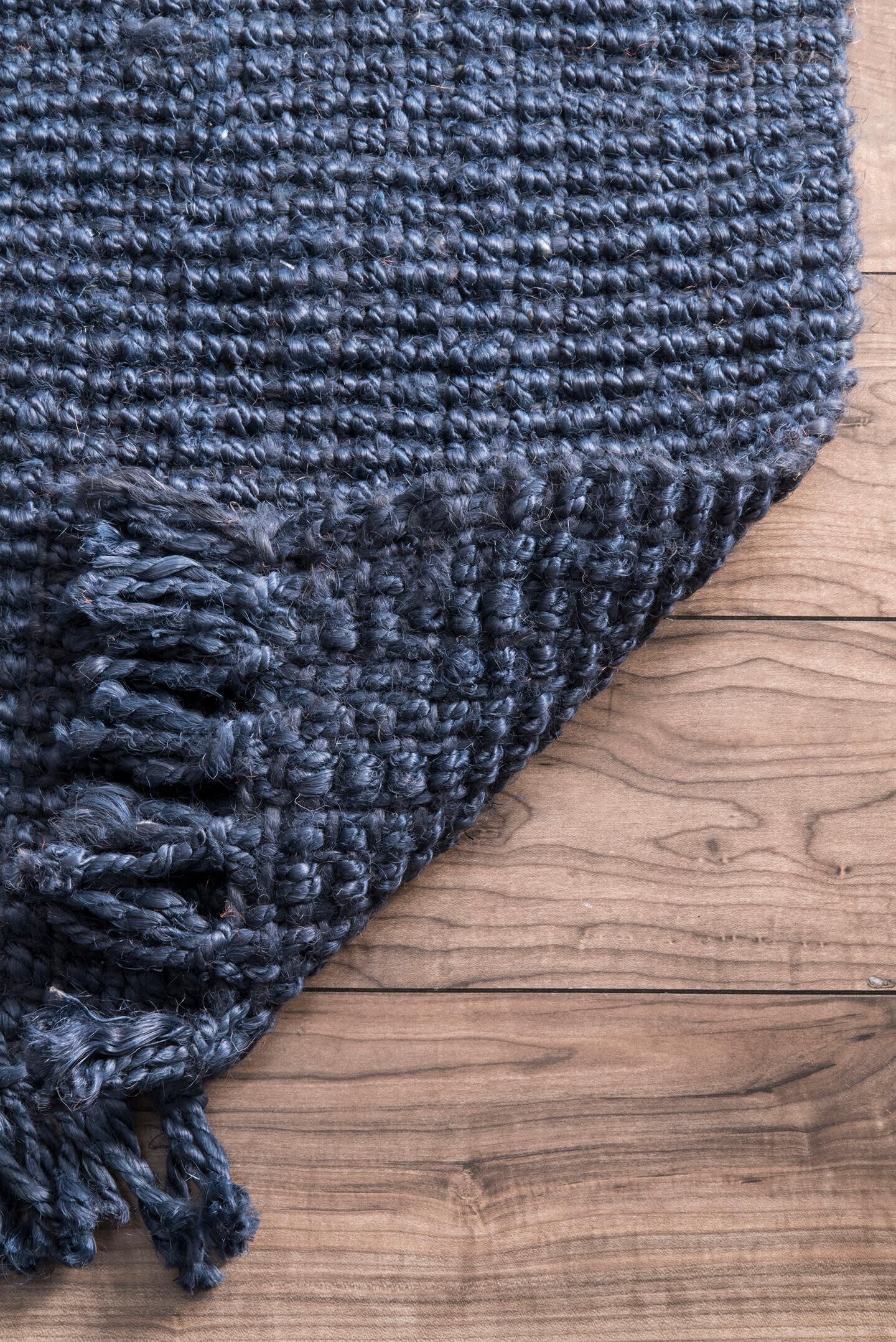 Nuloom Daniela Farmhouse Chunky Jute Area Rug, Navy Blue, large