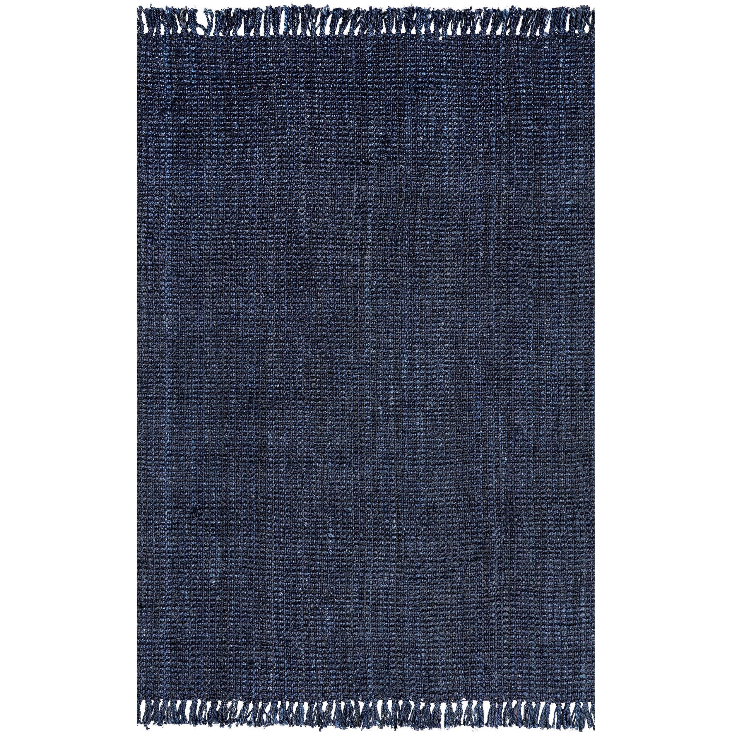 Nuloom Daniela Farmhouse Chunky Jute Area Rug, Navy Blue, large