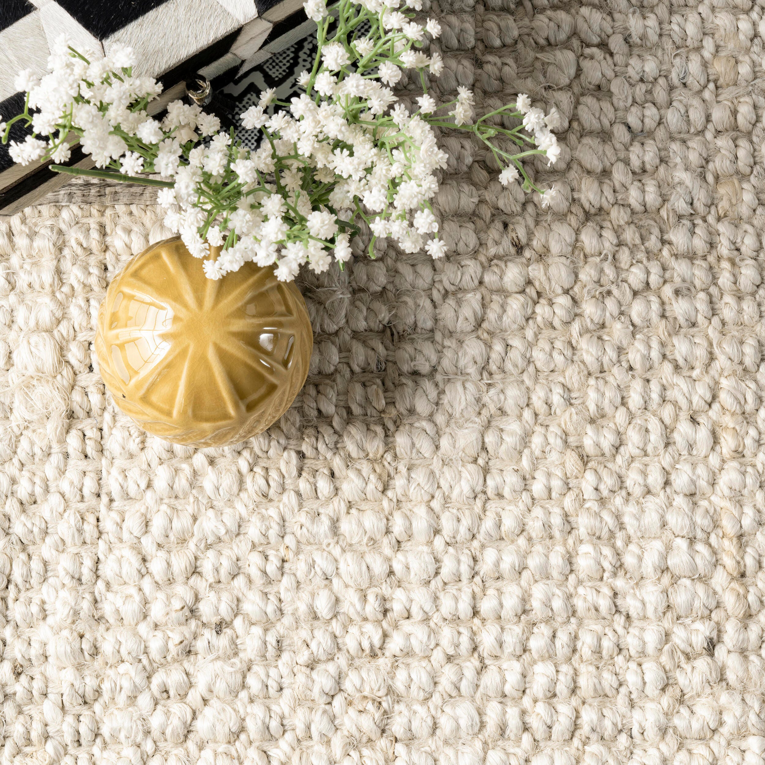 Nuloom Daniela Farmhouse Chunky Jute Area Rug, Off White, large