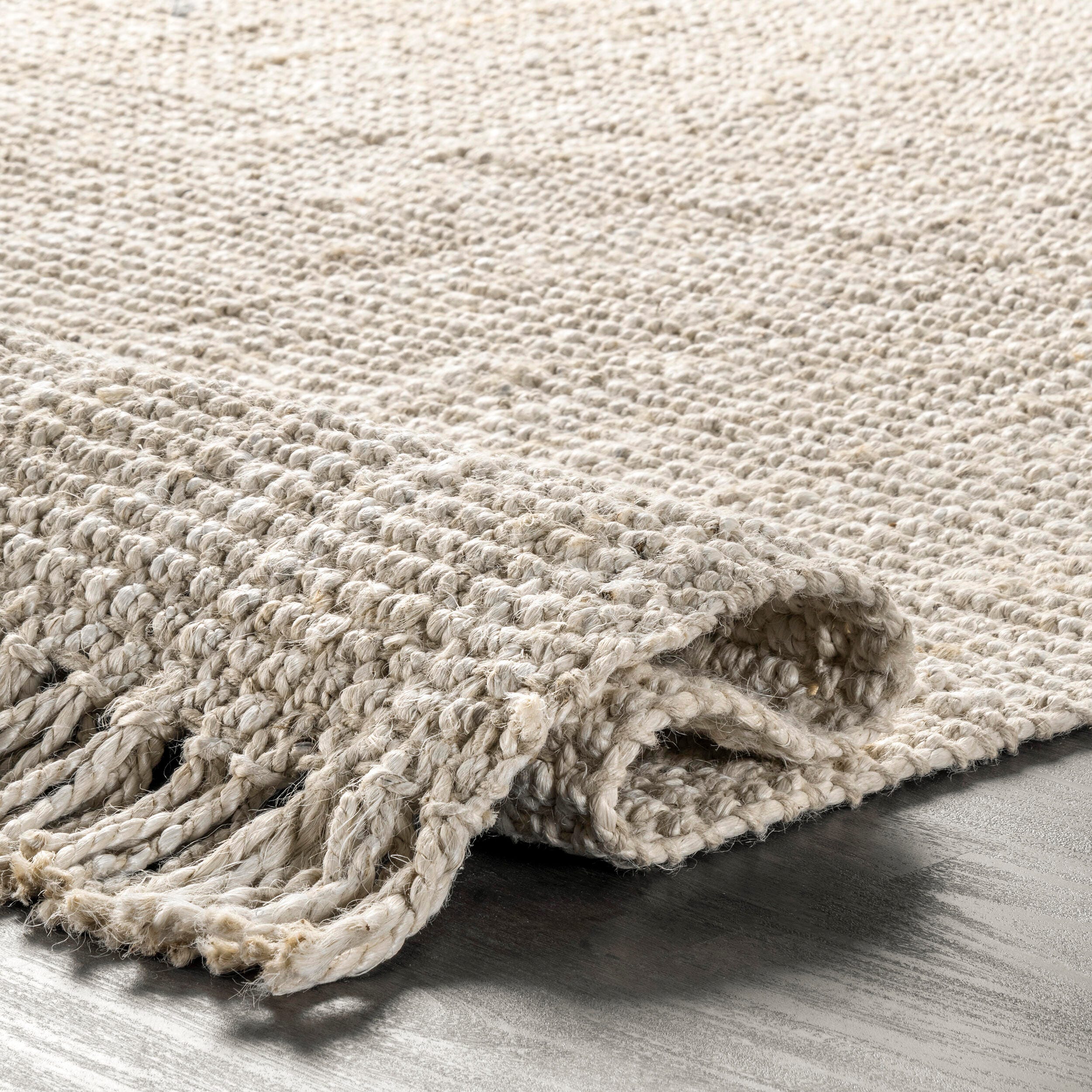 Nuloom Daniela Farmhouse Chunky Jute Area Rug, Off White, large