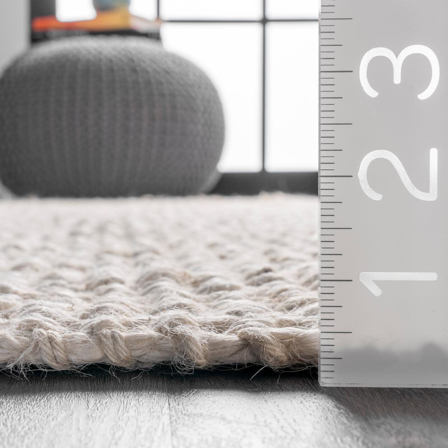 Nuloom Daniela Farmhouse Chunky Jute Area Rug, Off White, large