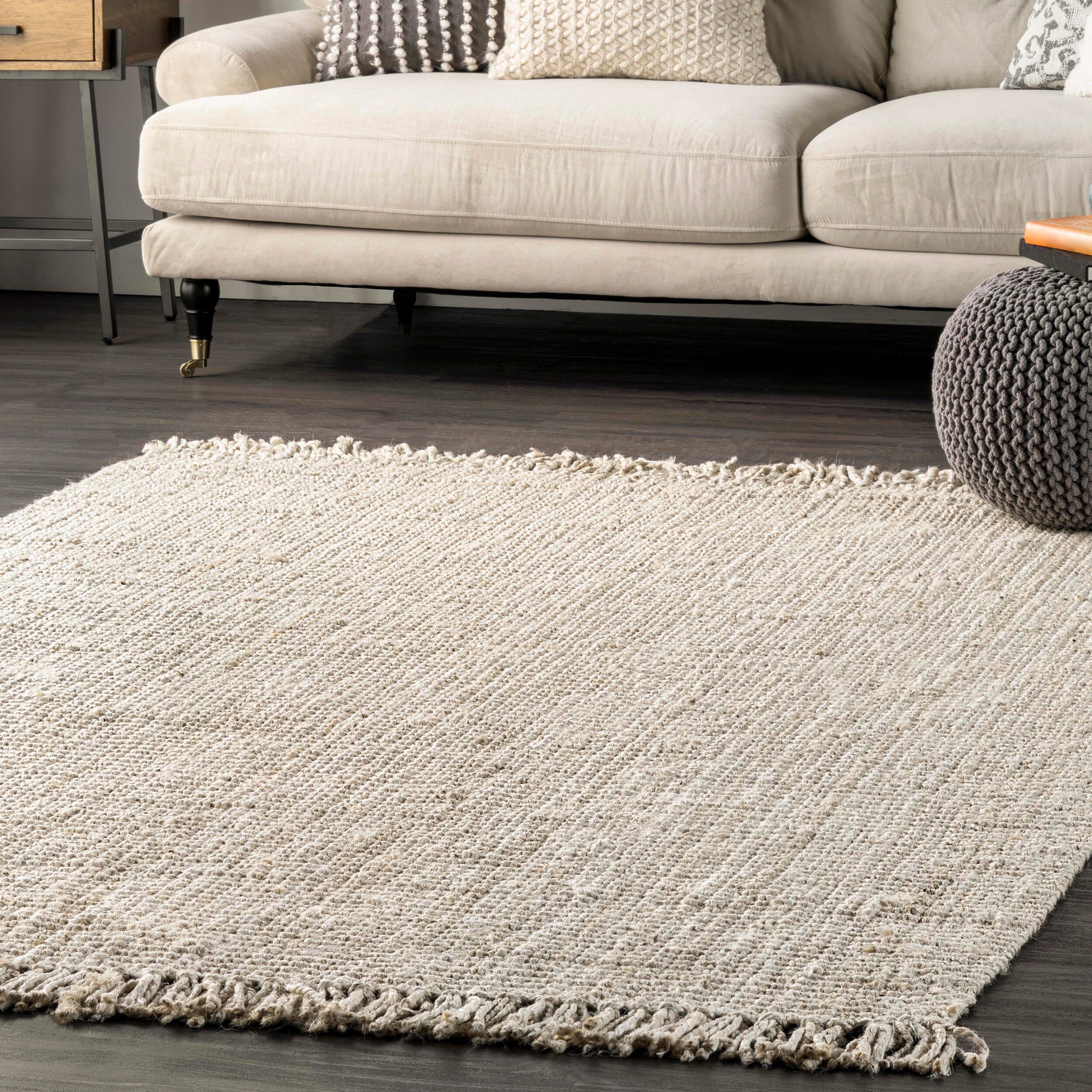 Nuloom Daniela Farmhouse Chunky Jute Area Rug, Off White, large