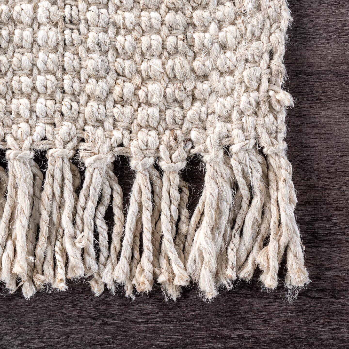 Nuloom Daniela Farmhouse Chunky Jute Area Rug, Off White, large