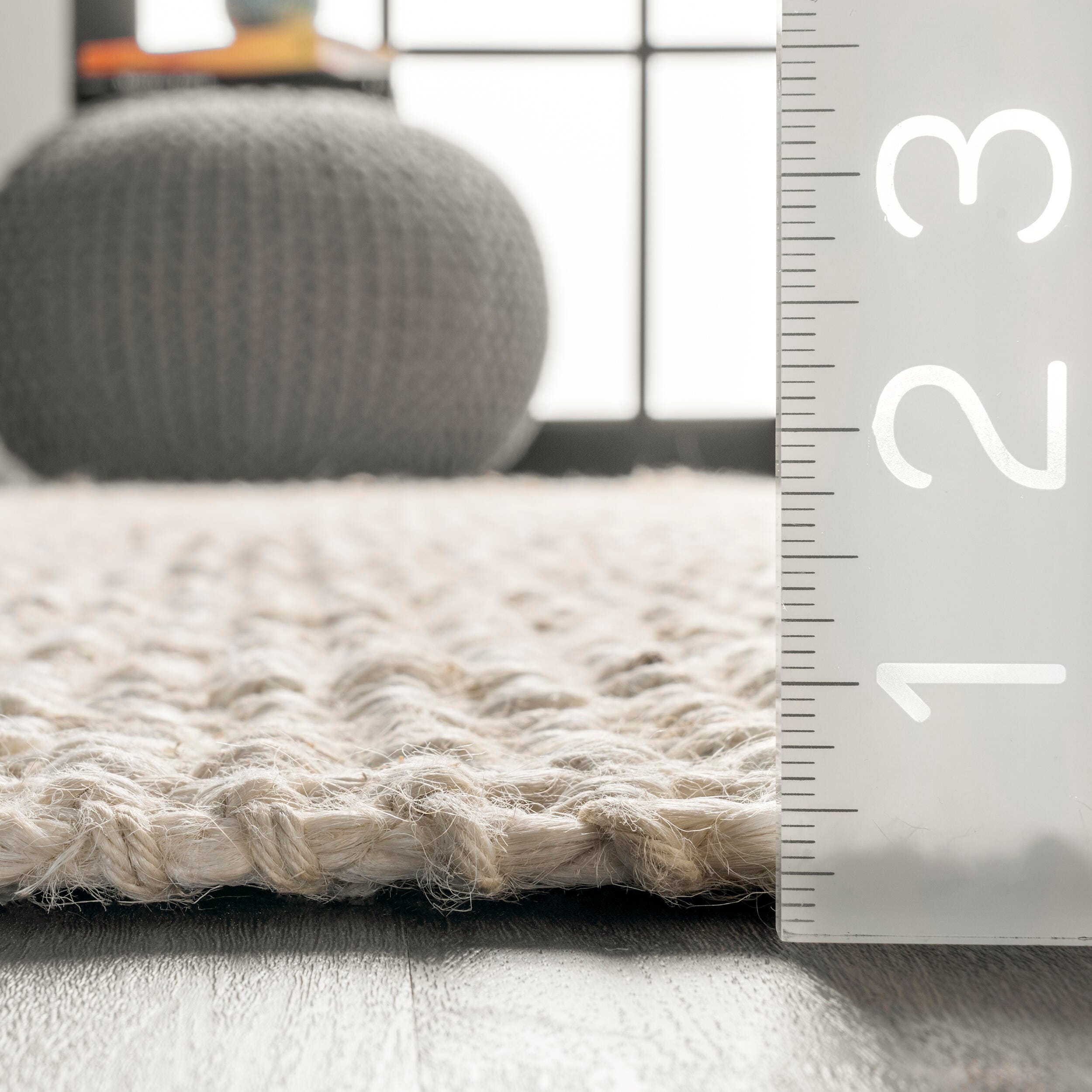 Nuloom Daniela Farmhouse Chunky Jute Area Rug, Off White, large