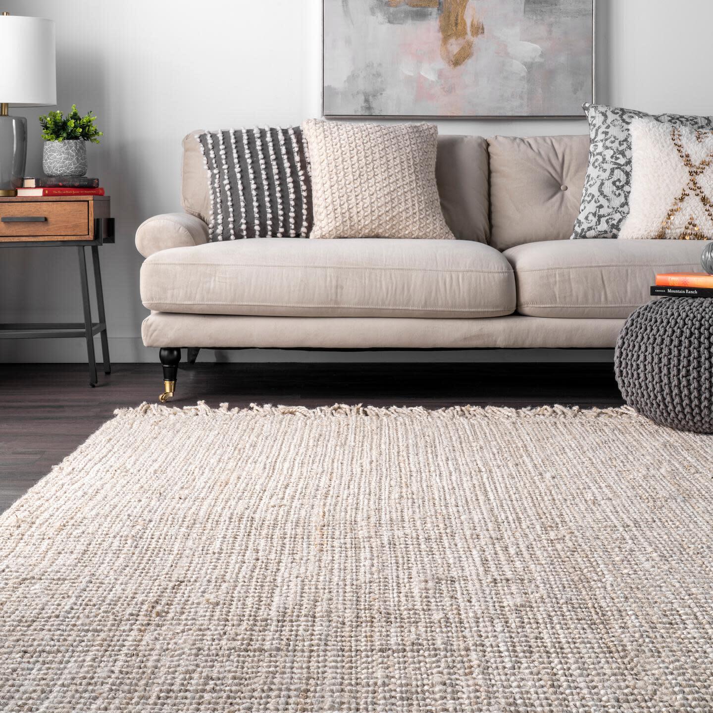 Nuloom Daniela Farmhouse Chunky Jute Area Rug, Off White, large