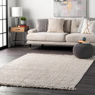Nuloom Daniela Farmhouse Chunky Jute Area Rug, Off White, rollover