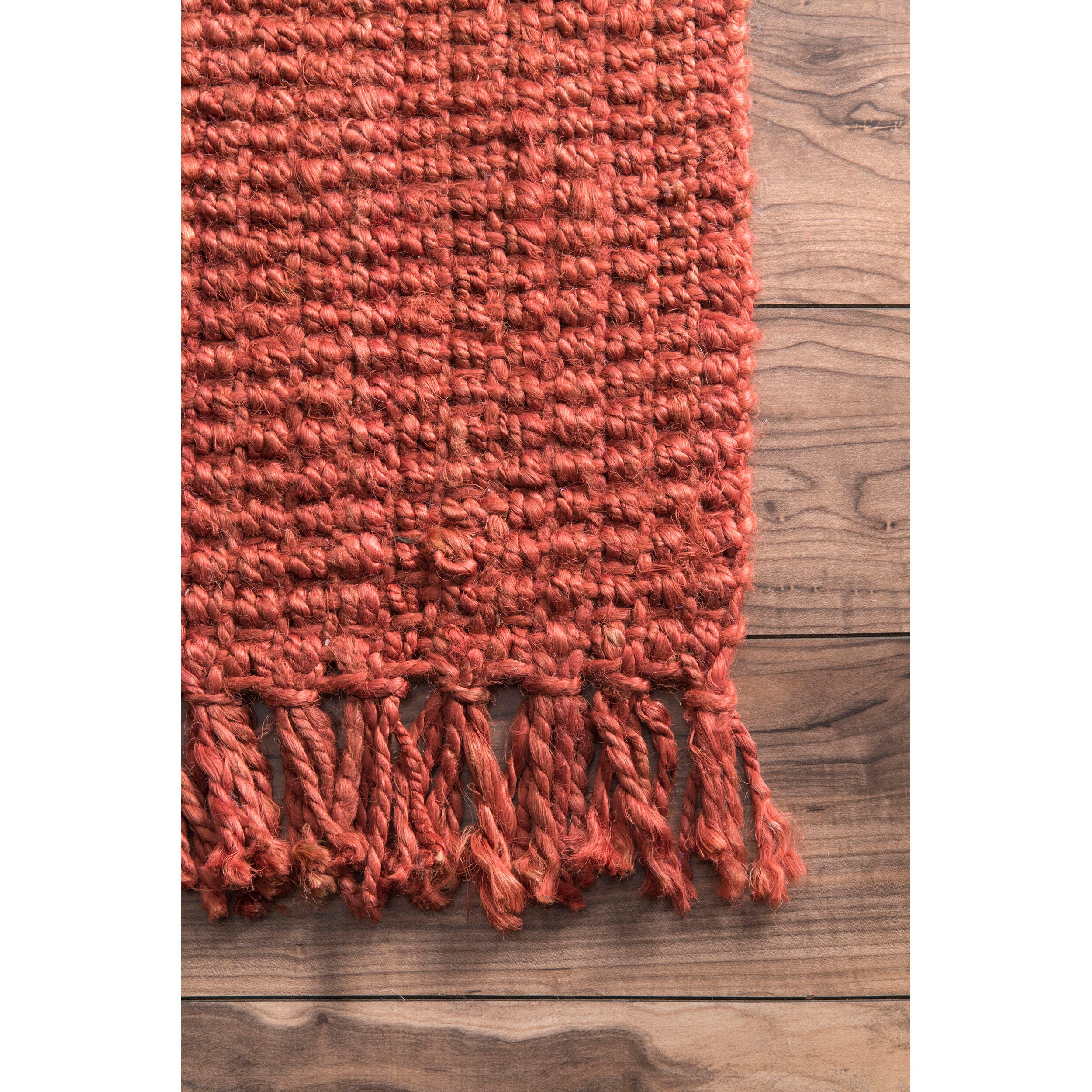 Nuloom Daniela Farmhouse Chunky Jute Area Rug, Brick, large