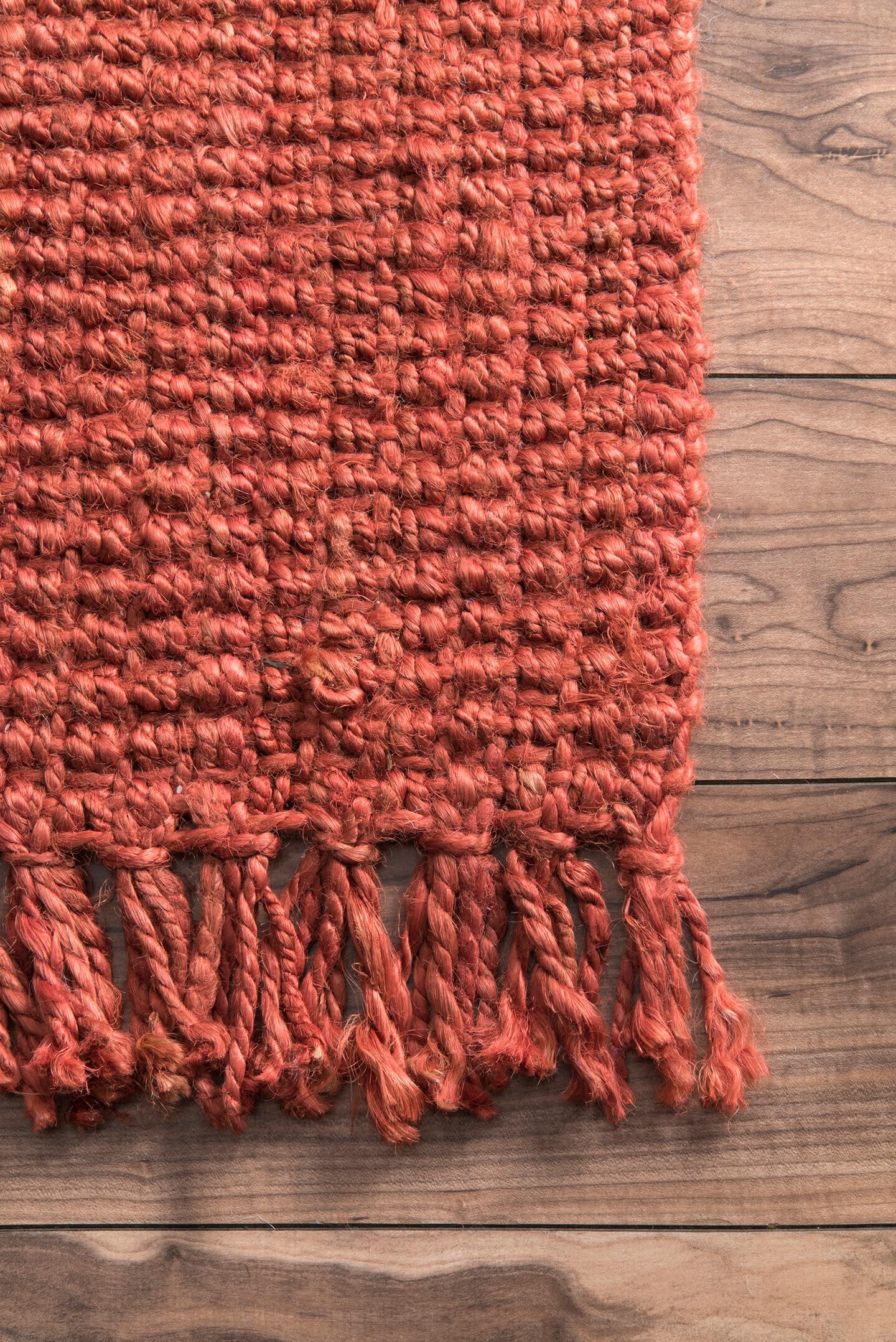 Nuloom Daniela Farmhouse Chunky Jute Area Rug, Brick, large