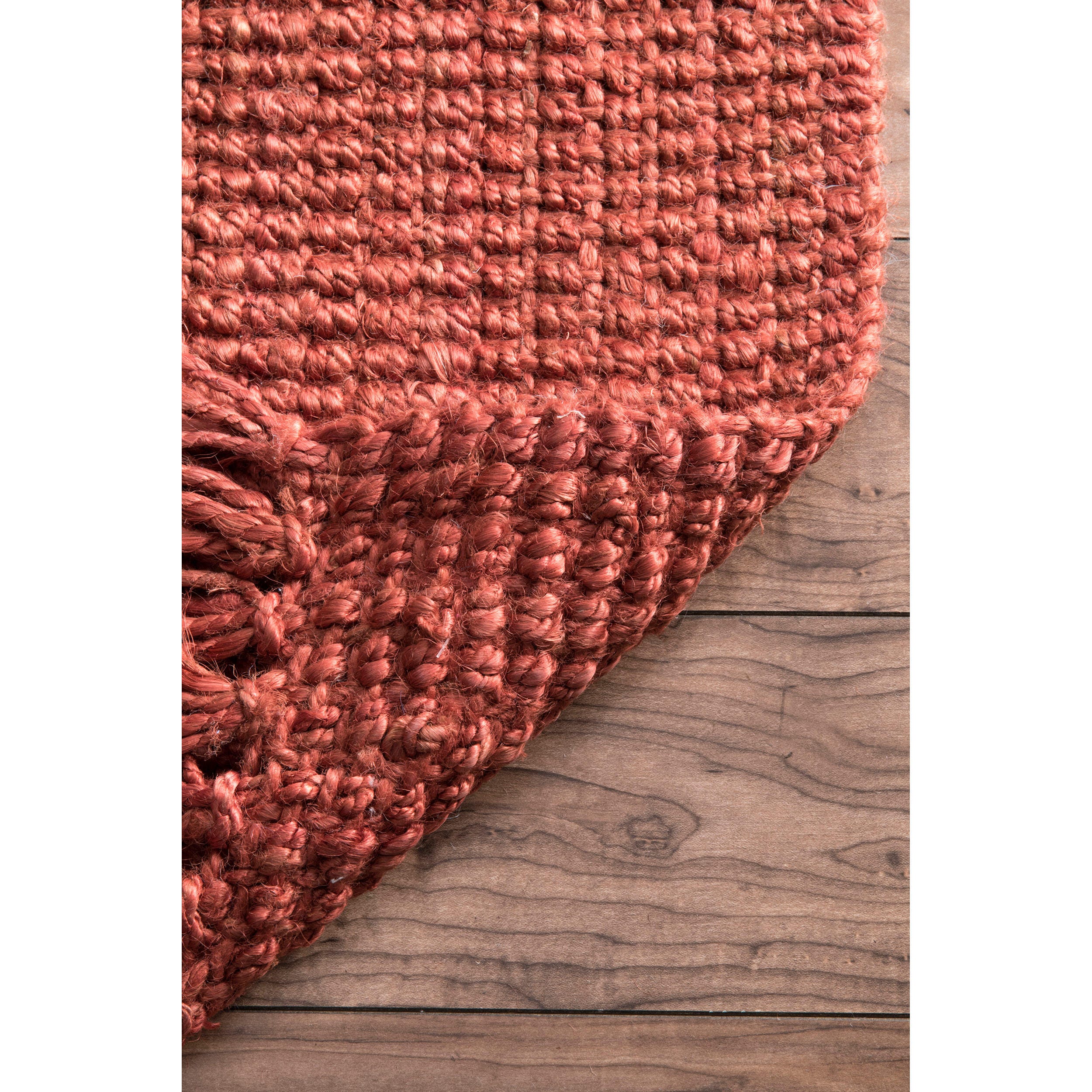 Nuloom Daniela Farmhouse Chunky Jute Area Rug, Brick, large