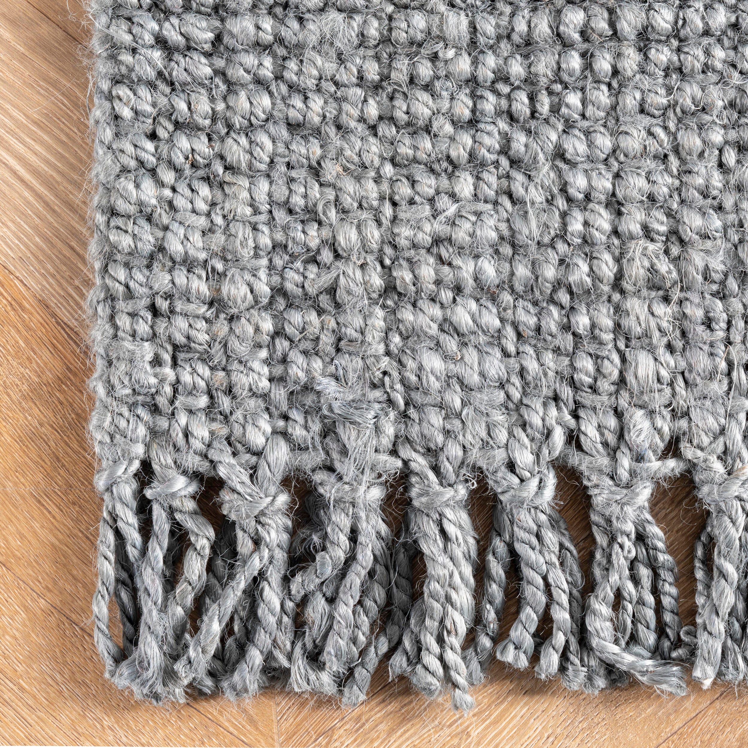 Nuloom Daniela Farmhouse Chunky Jute Area Rug, Gray, large