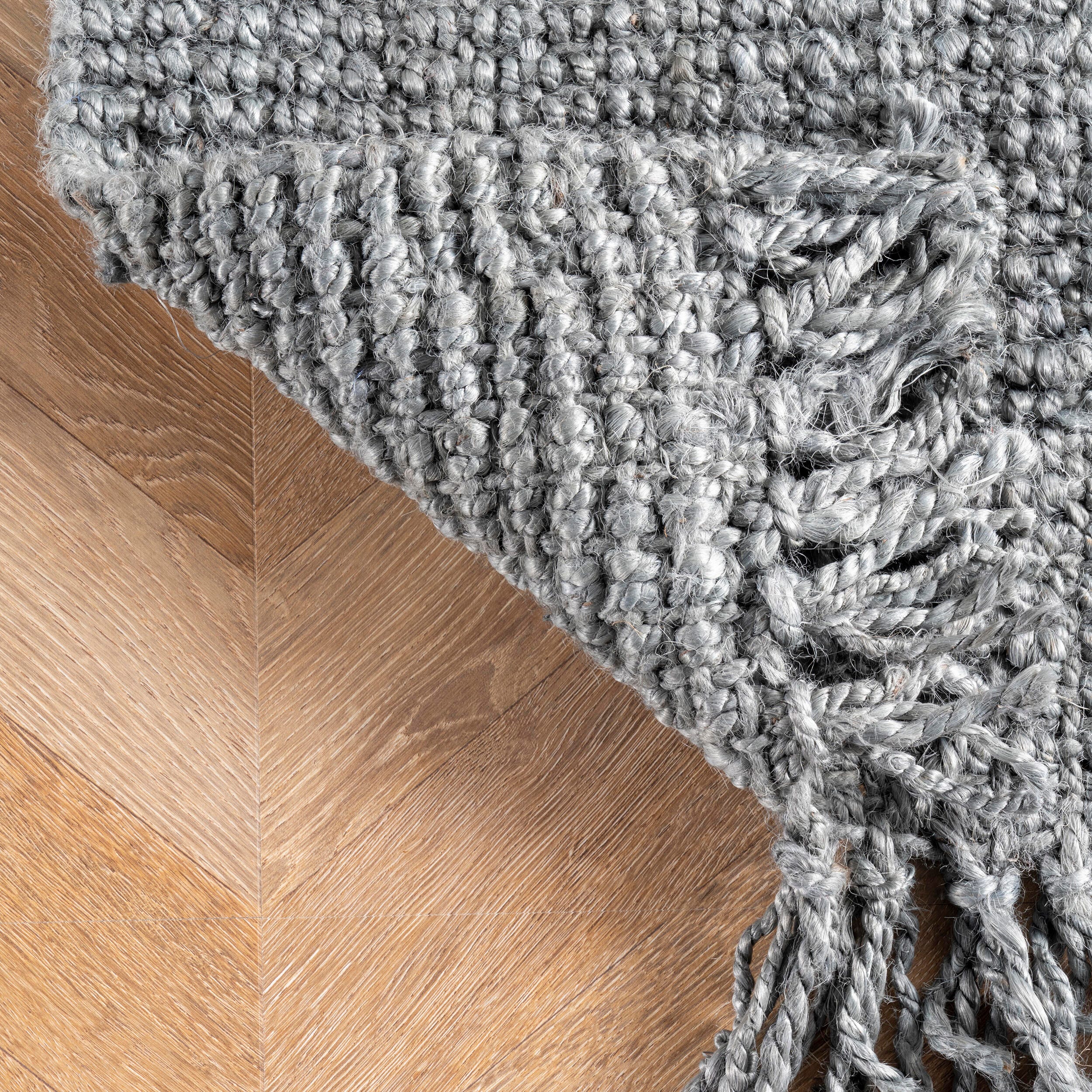Nuloom Daniela Farmhouse Chunky Jute Area Rug, Gray, large