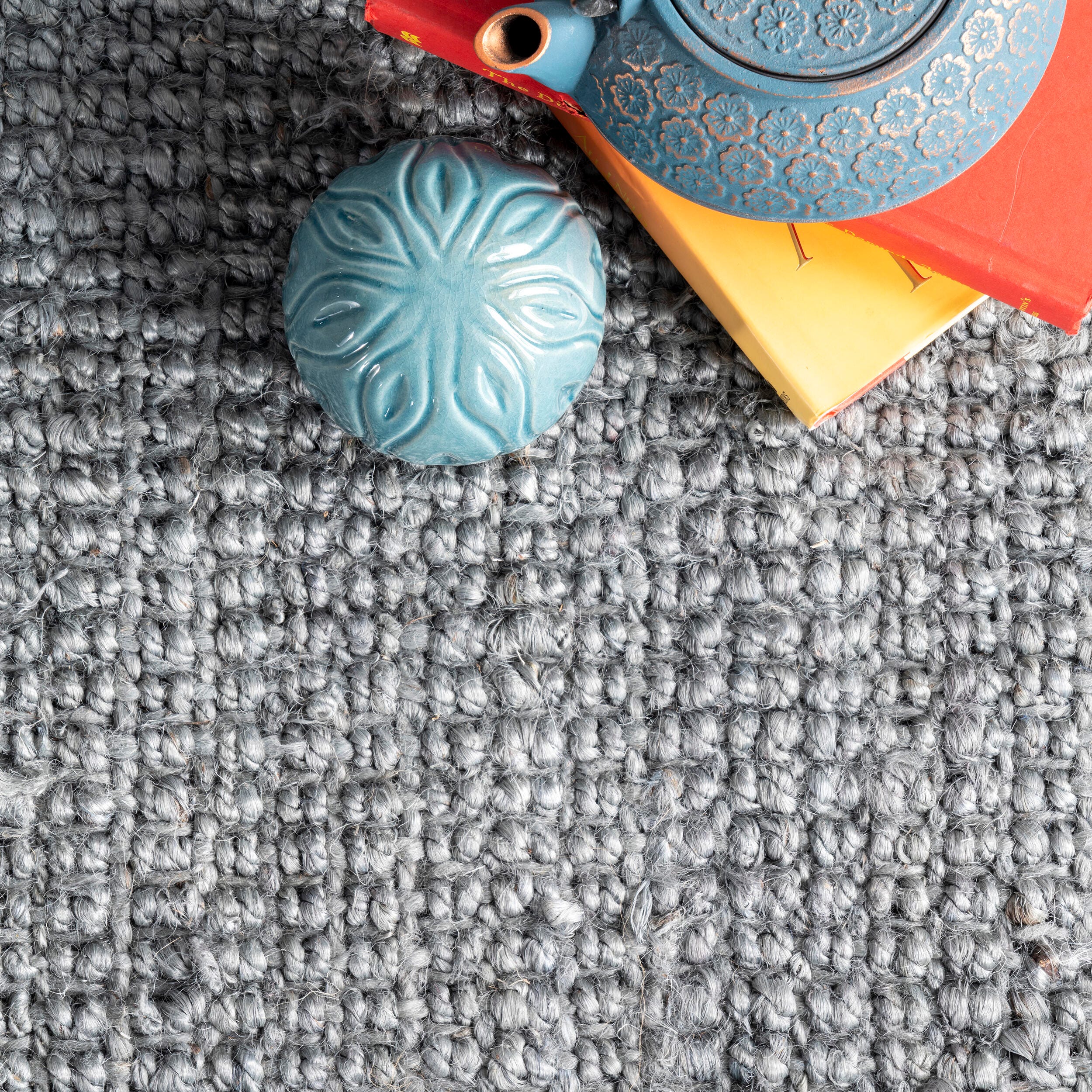 Nuloom Daniela Farmhouse Chunky Jute Area Rug, Gray, large
