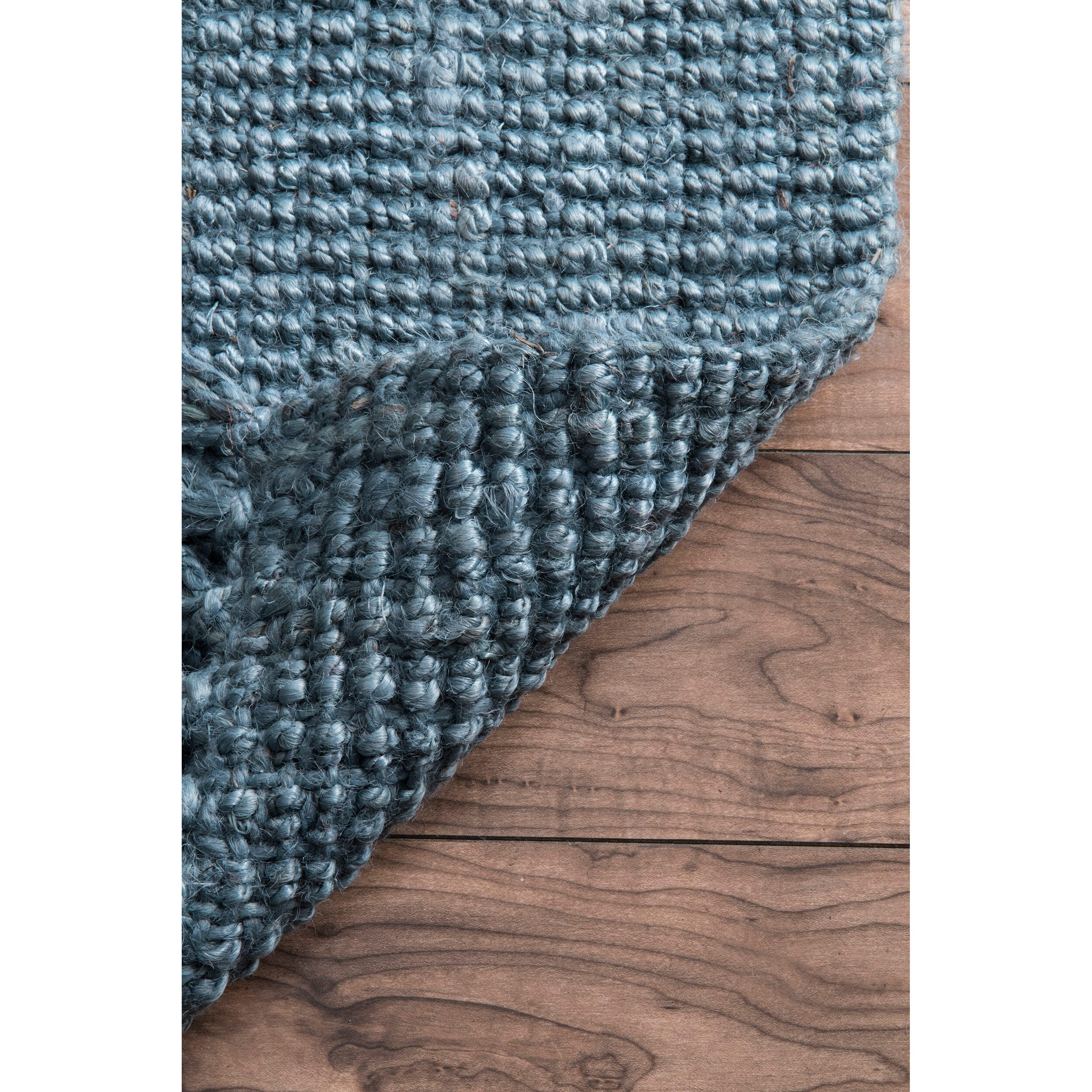 Nuloom Daniela Farmhouse Chunky Jute Area Rug, Blue, large