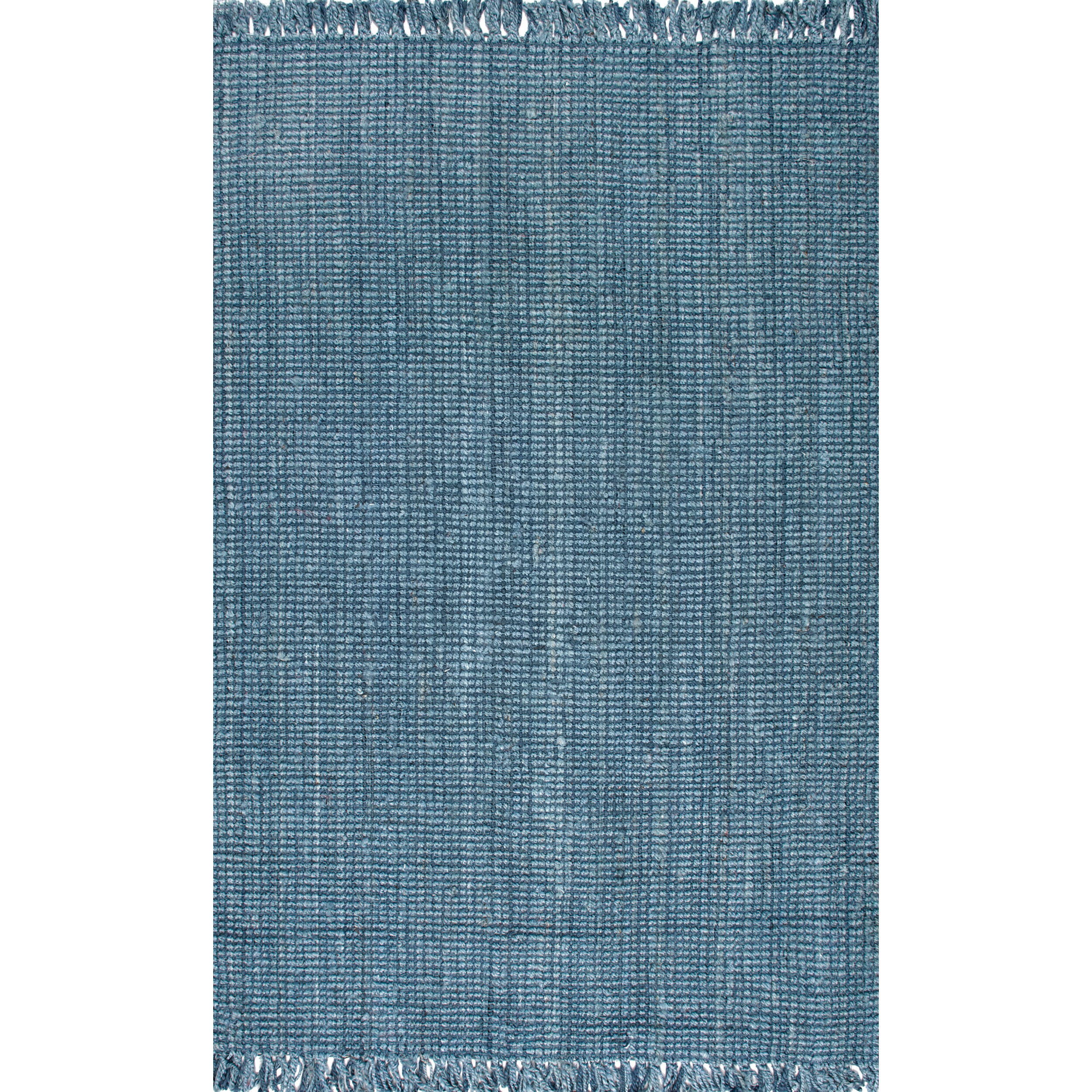 Nuloom Daniela Farmhouse Chunky Jute Area Rug, Blue, large